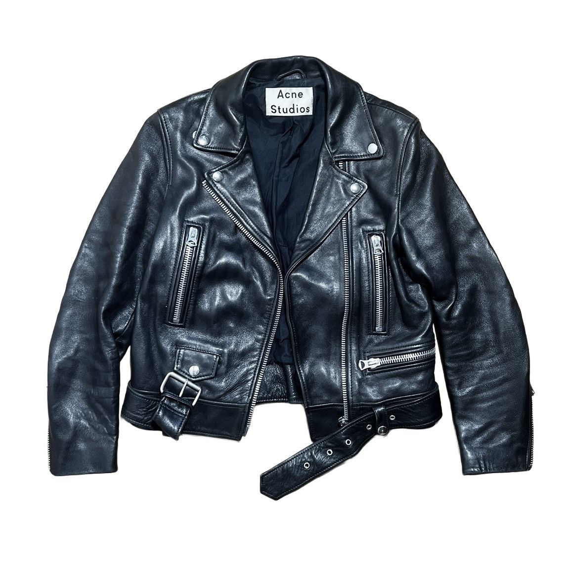 Acne Studios Acne Studios AW14 Leather Biker Jacket Size XS / US 0-2 / IT 36-38 - 2 Thumbnail