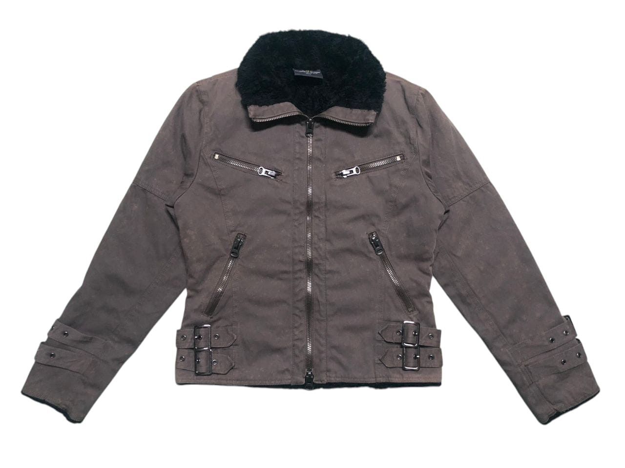 ARCHIVE🔥Lad Bikers Jacket Acrylic Sherpa Lined Jacket Fedad