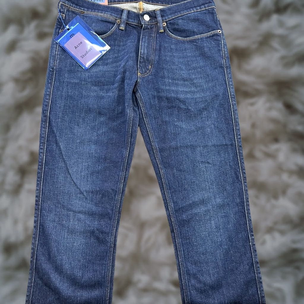 Acne Studios Acne Studios Jeans Mens W32 L34 Dark Blue Denim Straight Low Rise Slim Pattern: Solid Bla Konst Mfg Denim Size US 30 / EU 46 - 1 Thumbnail