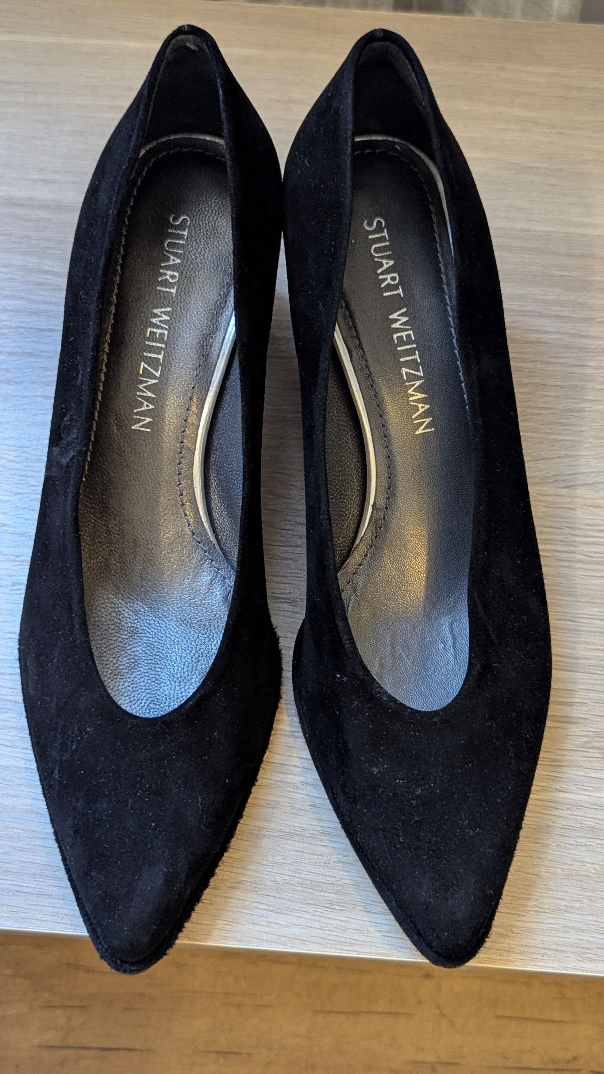 Stuart Weitzman black metal chain heal Size US 7 / IT 37 - 3 Thumbnail