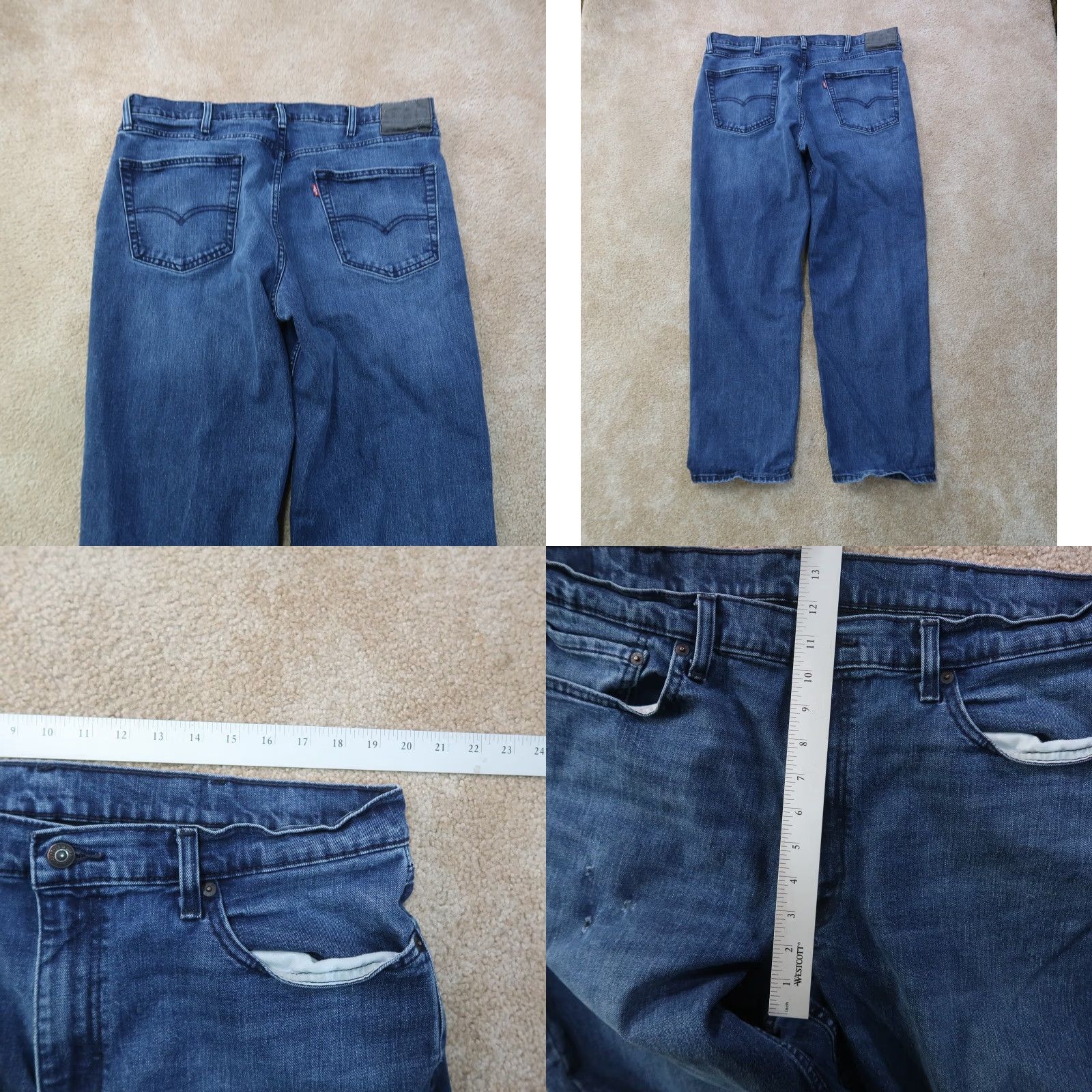 Levi's VINTAGE Levi's 550 Jeans Men 38x32 Relaxed Straight Blue Denim 5-Pocket Zipper Button Logo Jeans Men Size US 38 / EU 54 - 8 Thumbnail