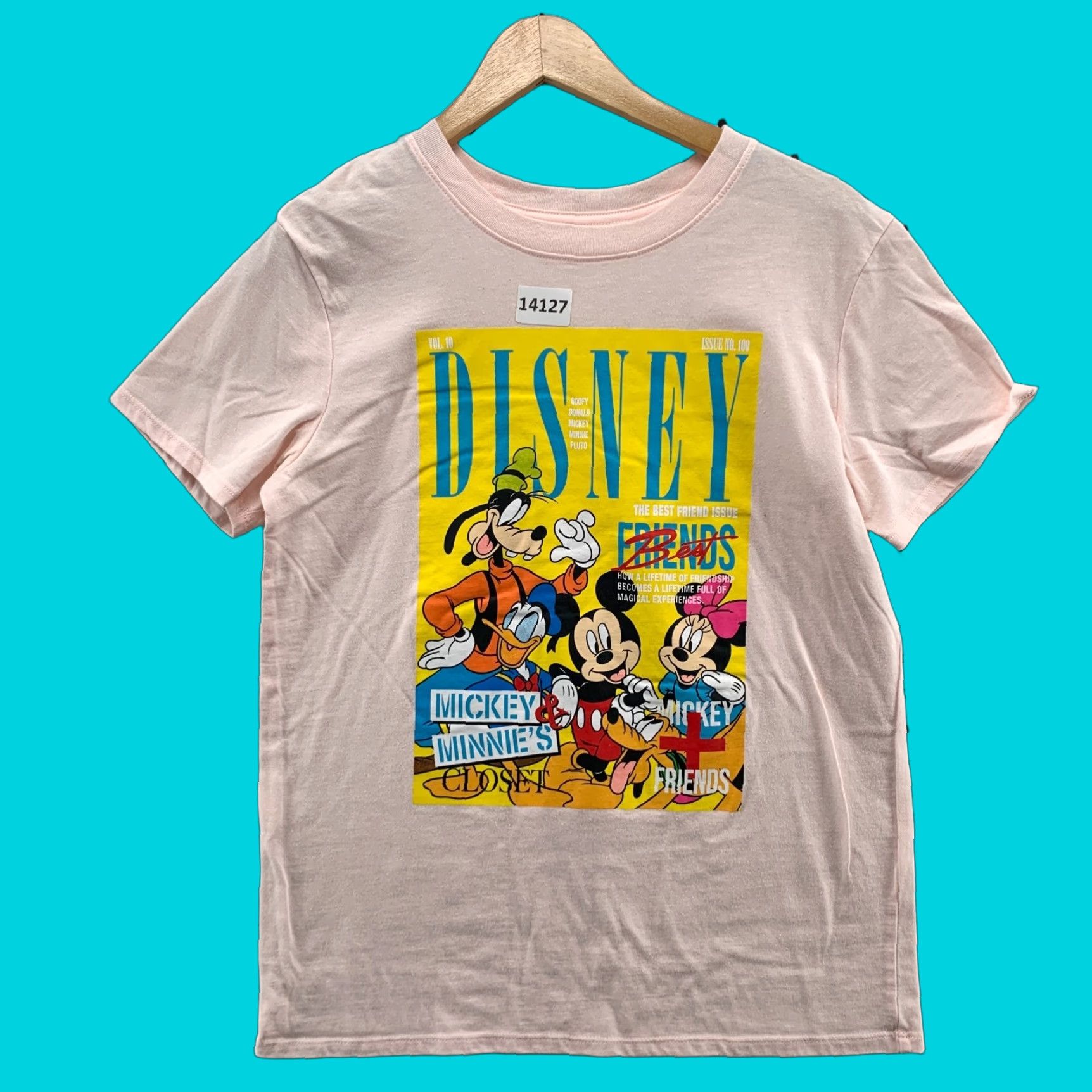 Disney Disney Women's T-Shirt Pink Mickey Mouse and Friends Crew Neck Short Sleeve Medium M Modern Cotton Blend Shirt Size 36" / US 14 / IT 50 - 1 Thumbnail