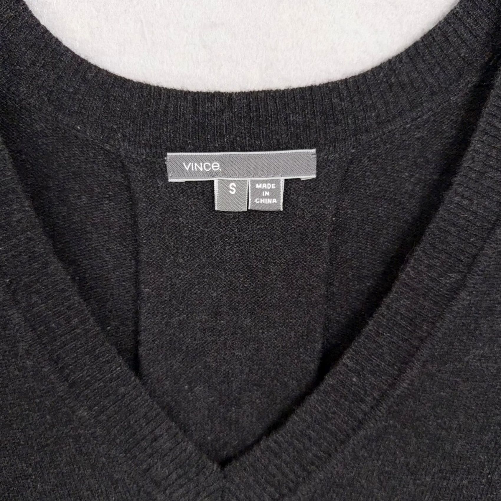 Vince Vince Sweater Tunic Womens S Gray Wool Cashmere V Neck Pockets Knit Size S / US 4 / IT 40 - 3 Thumbnail