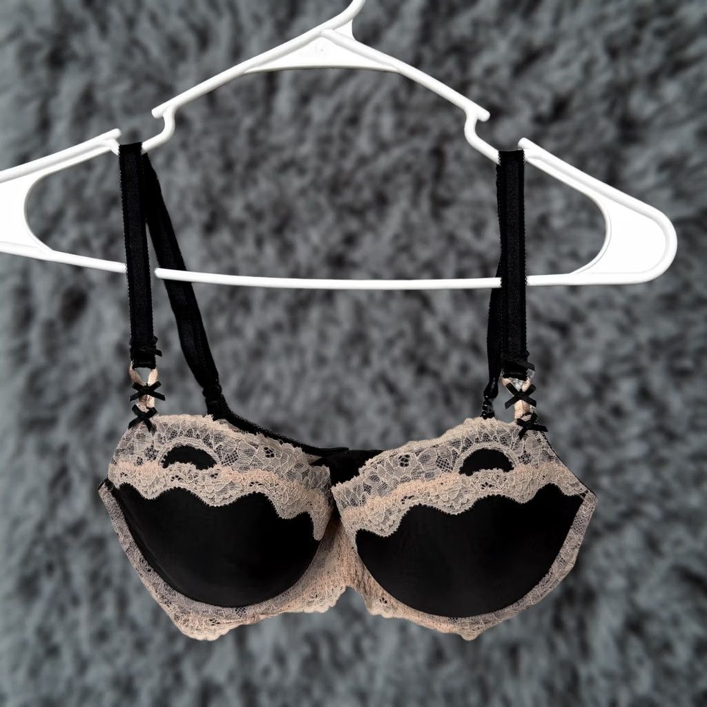 Victoria's Secret Victoria's Secret Dream Angels Lined Demi Bra 32DD Dark Coquette Feminine Lace Balconette Women XX Size ONE SIZE - 1 Thumbnail