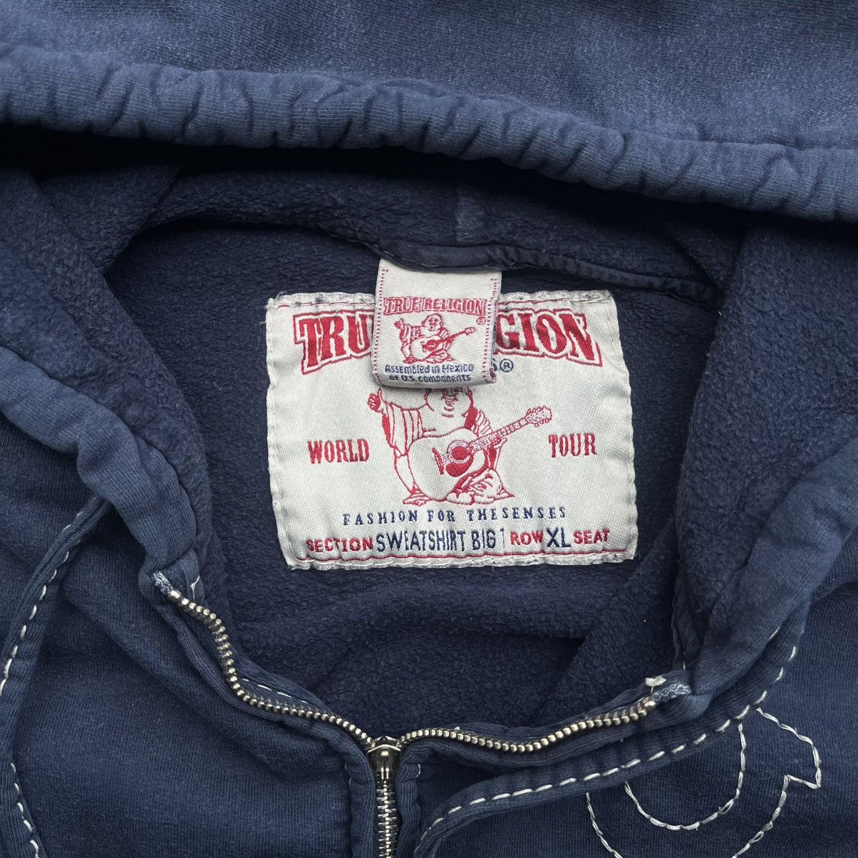 True Religion True Religion blue Zip Hoodie vintage drip USA chief keef Size US XL / EU 56 / 4 - 7 Thumbnail
