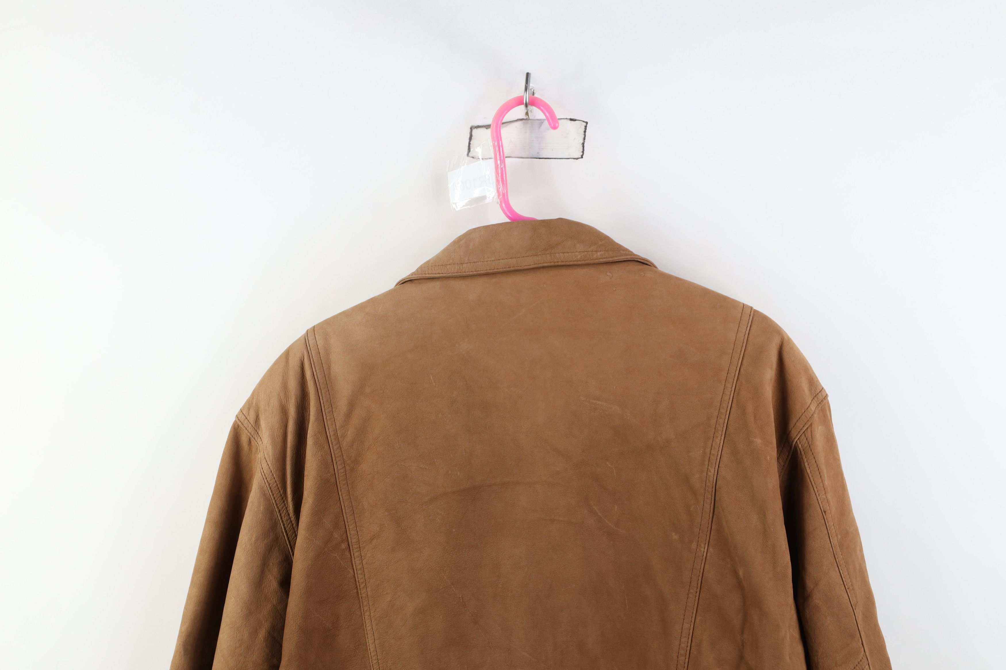 Vintage Vintage 90s Streetwear Button Suede Leather Bomber Jacket Size US XL / EU 56 / 4 - 14 Thumbnail
