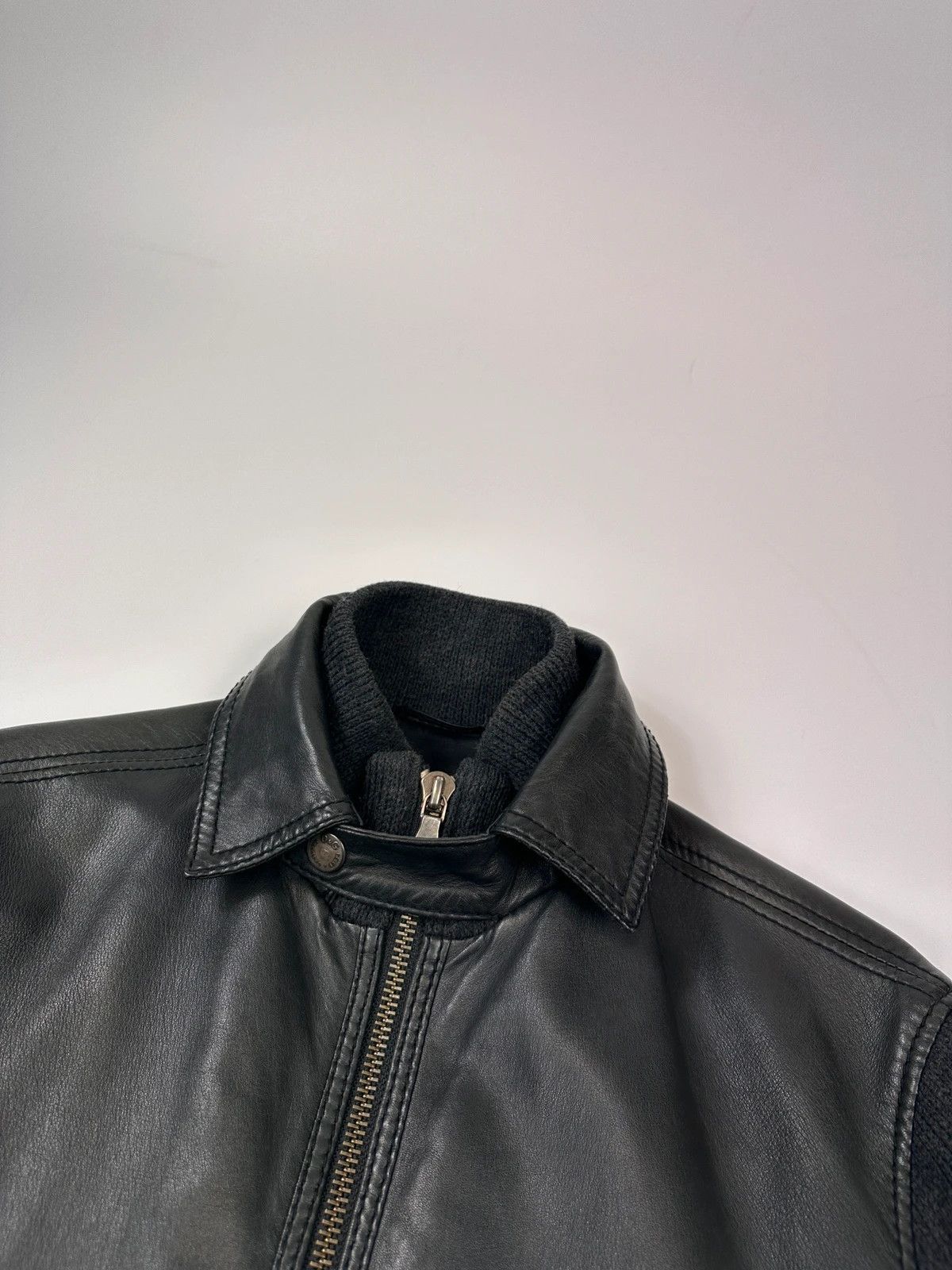Dolce & Gabbana Dolce & Gabbana 00s Black Hyrbrid Lamb Leather & Wool Jacket Size US M / EU 48-50 / 2 - 3 Thumbnail