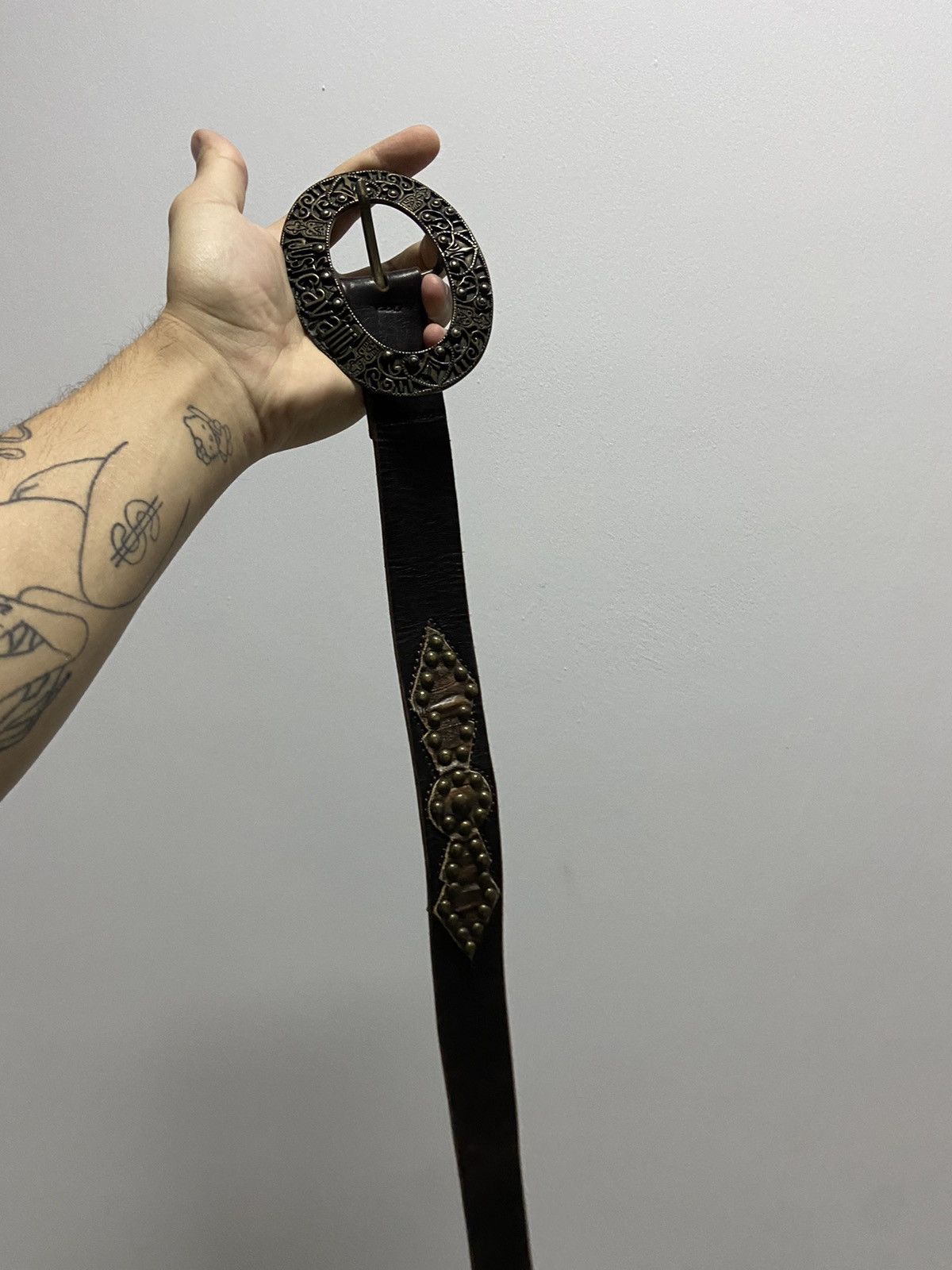 Just Cavalli × Vintage Just cavalli buckle logo vintage leather belt Size ONE SIZE - 6 Thumbnail