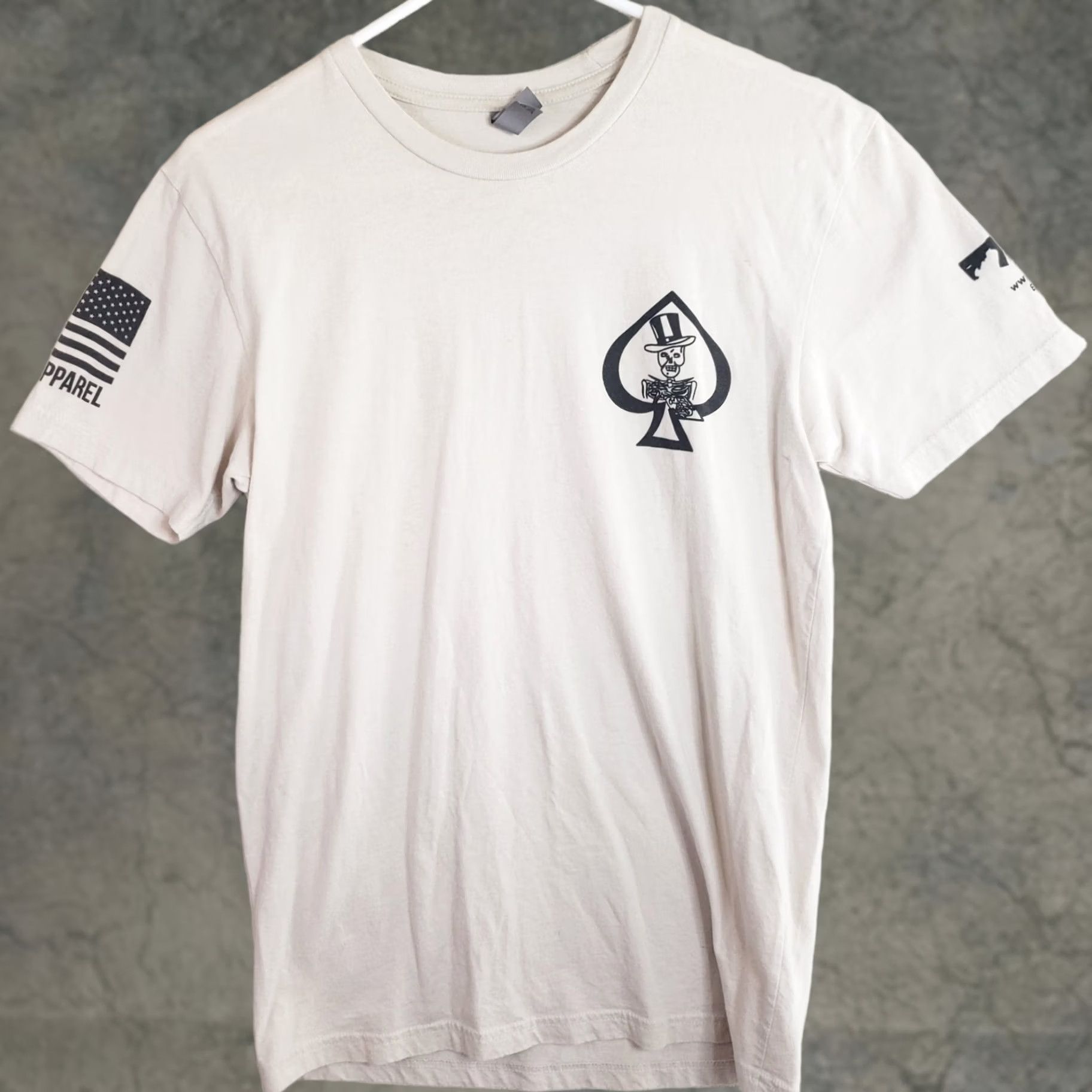 Logo 7 Nine Line Shirt Men Ivory White Short Sleeve Tee Logo T-Shirt S Regular Military Tactical Dollar Bill Logo Size US 29 - 1 Thumbnail