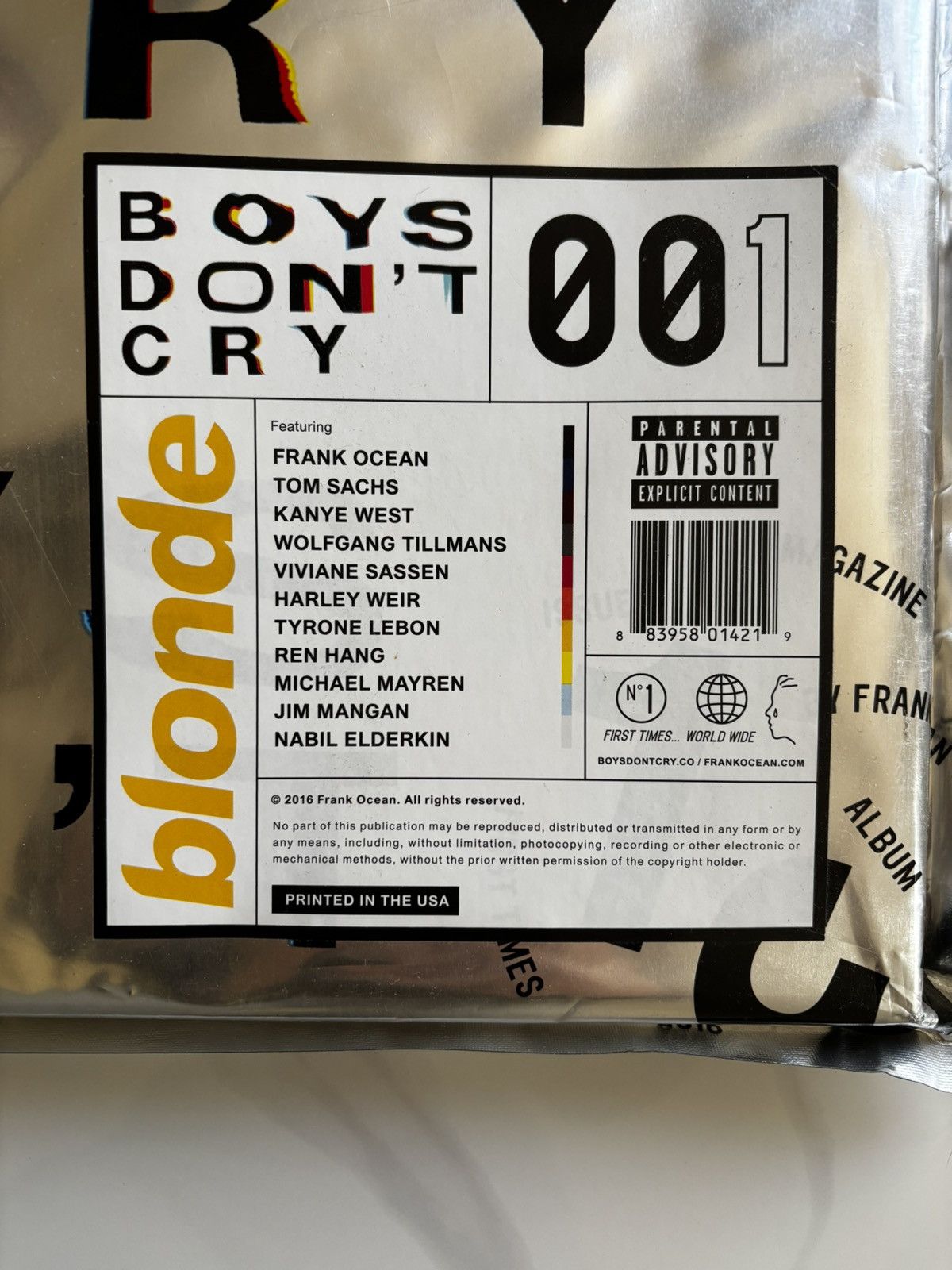Frank Ocean ‼️ SEALED 1st Edition Boys Don’t Cry Magazine (2016) Size ONE SIZE - 2 Thumbnail