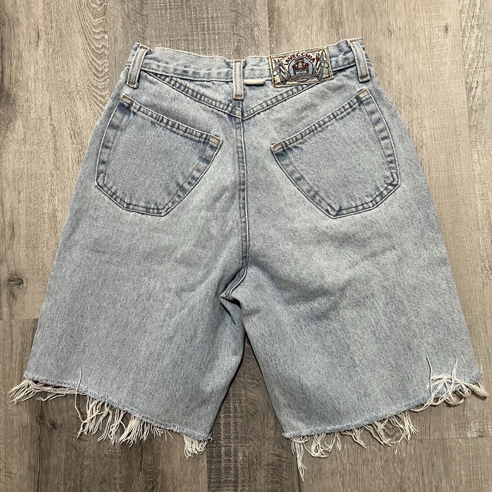 Vintage Lavechia Italian Style Blue Denim Cut Off 80s Jorts Shorts Size 26" / US 2 / IT 38 - 1 Thumbnail