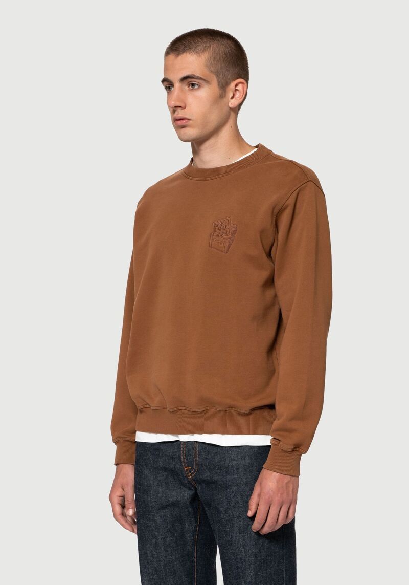 Nudie Jeans Lasse Dance Dance Dance Stone Washed Crewneck Sweatshirt Size US XL / EU 56 / 4 - 4 Thumbnail
