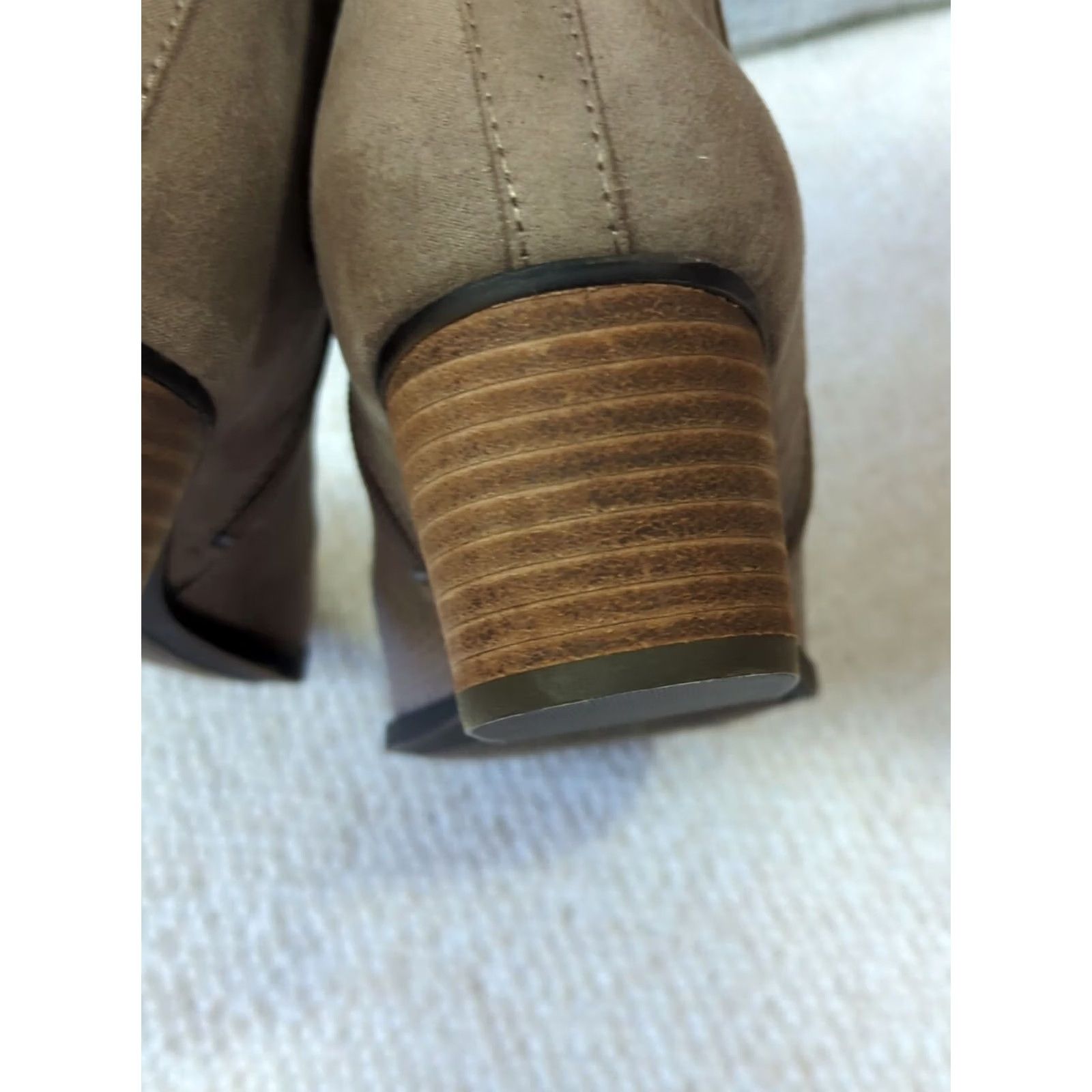 Vintage LIFE STRIDE Blake ankle boots Womens 9.5 ash Tan/Beige Solid Fabric Zip Comfort Cushioned City Vintage: No Size US 10 / IT 40 - 6 Thumbnail