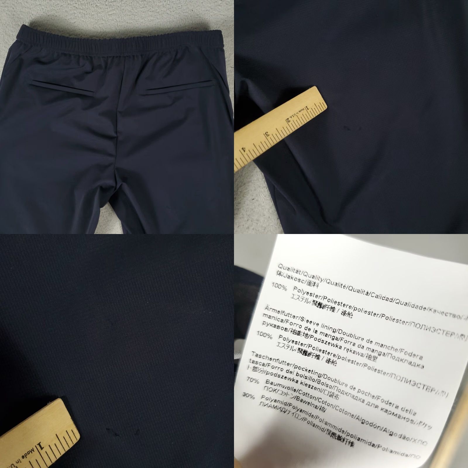 Hugo Boss HUGO BOSS Pants Mens 32x31 Navy Blue Stretch Polyester Chino Trousers Slim Flat Front Regular Warp? Size US 32 / EU 48 - 8 Thumbnail