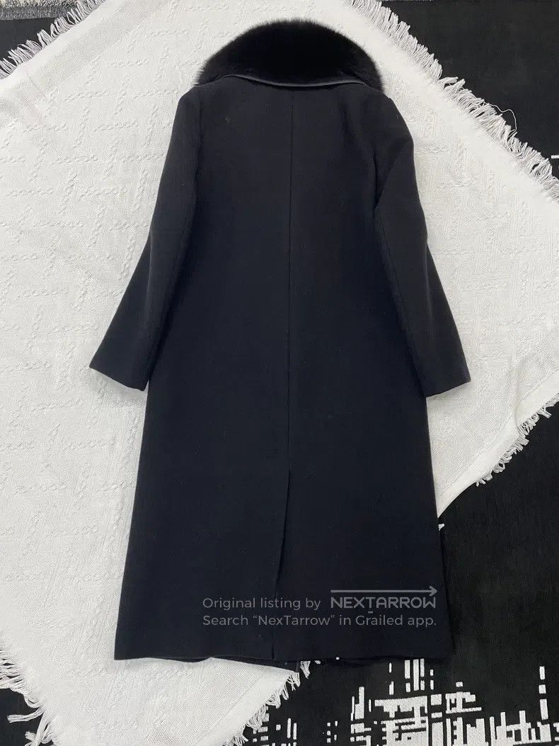 Fendi Fendi Black fox fur collar wool coat with removable fur co Size XXS / US 00 / IT 34 - 3 Thumbnail