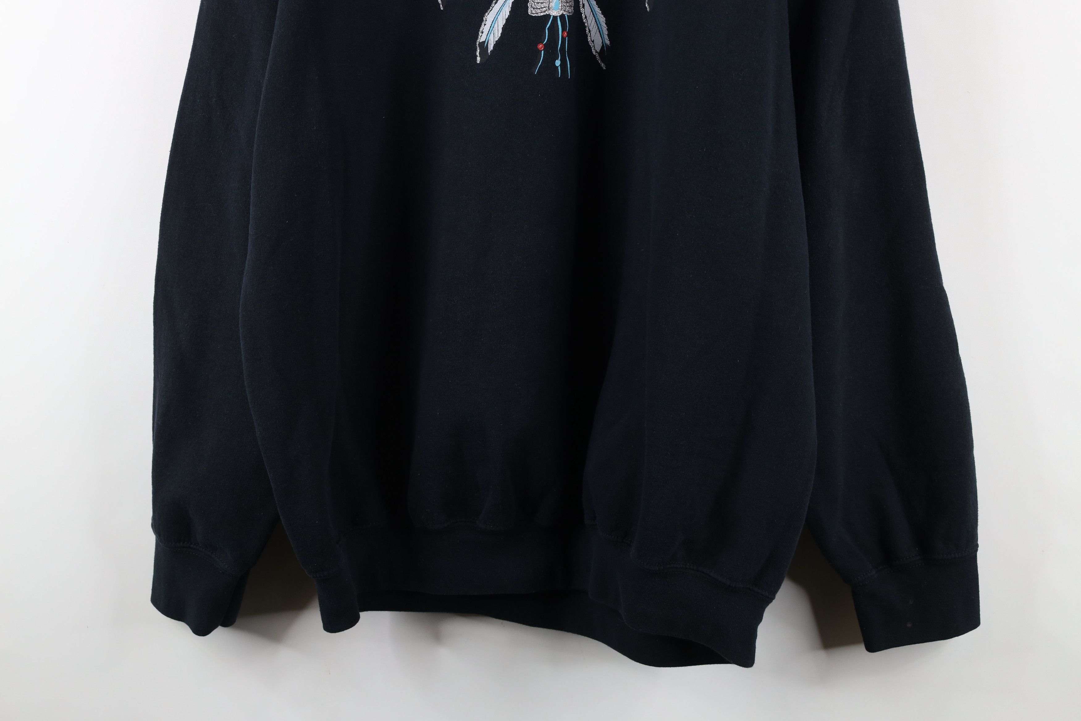 Vintage Vintage 90s Streetwear Beaded Dreamcatcher Sweatshirt Black Size XXL / US 16-18 / IT 52-54 - 3 Thumbnail