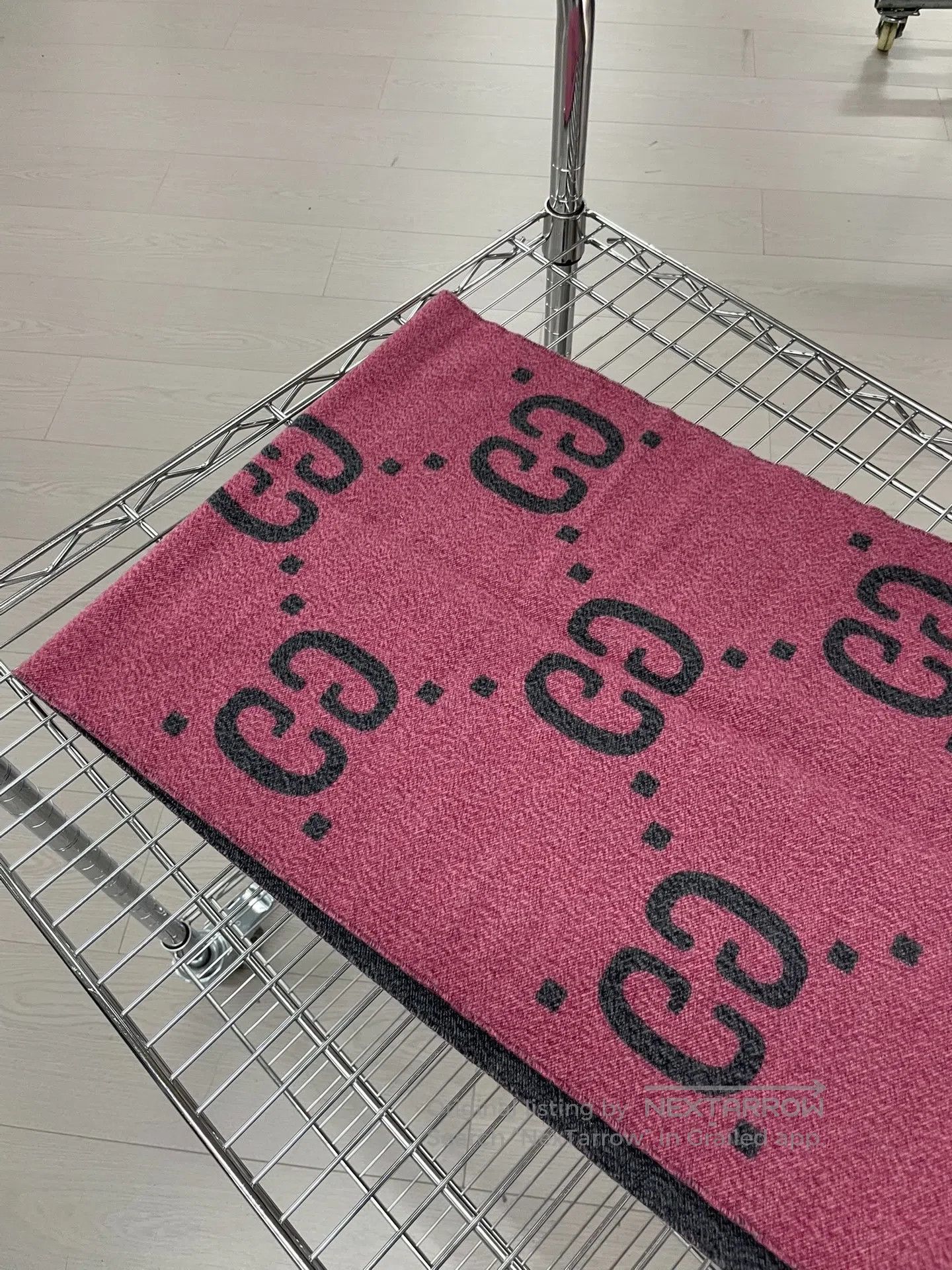 Gucci Guicci Pink and gray color block double G jacquard wool sc Size ONE SIZE - 4 Thumbnail