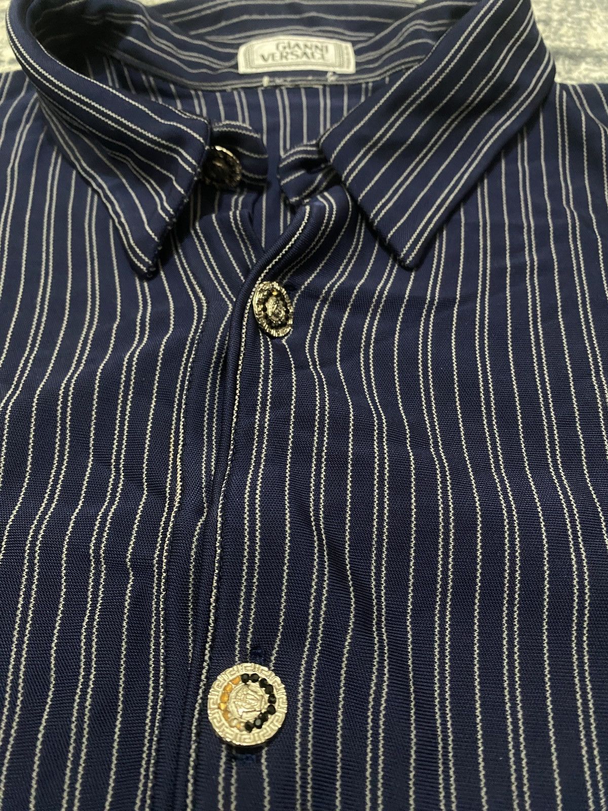 Other Vintage gianni versace luxury rare stripped polo shirt Size US XS / EU 42 / 0 - 5 Thumbnail
