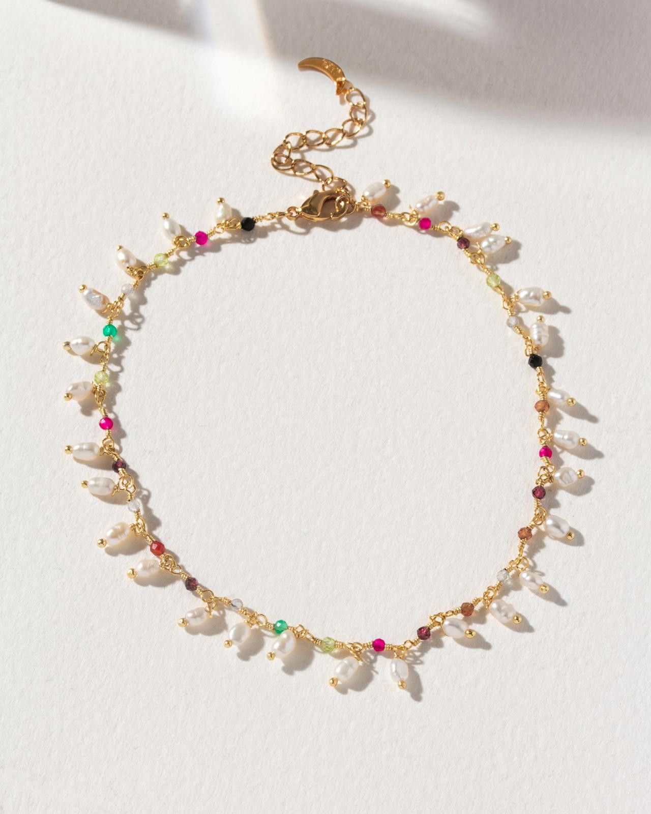 Other Luna Norte Go Barefoot Anklet- Genuine Multistone & Pearl Size ONE SIZE - 1 Thumbnail