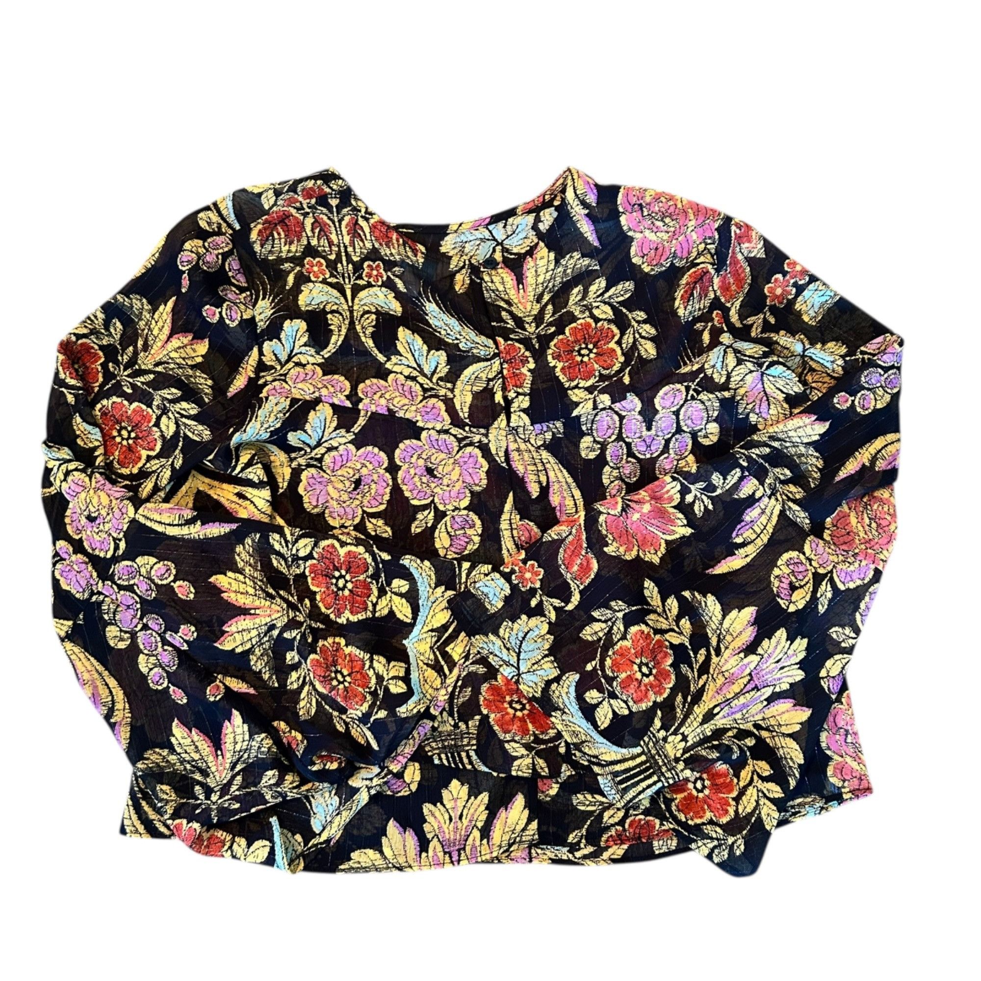 Other Belle + Sky Boho Semi Sheer Metallic Woven Floral Top Size XS / US 0-2 / IT 36-38 - 7 Thumbnail
