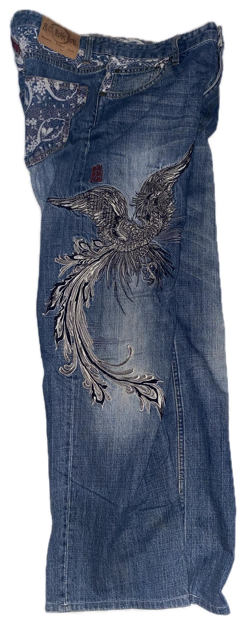 Karakuri Tamashii Kara Kuri Denim (PHEONIX EMBROIDERED) Size US 34 / EU 50 - 4 Thumbnail
