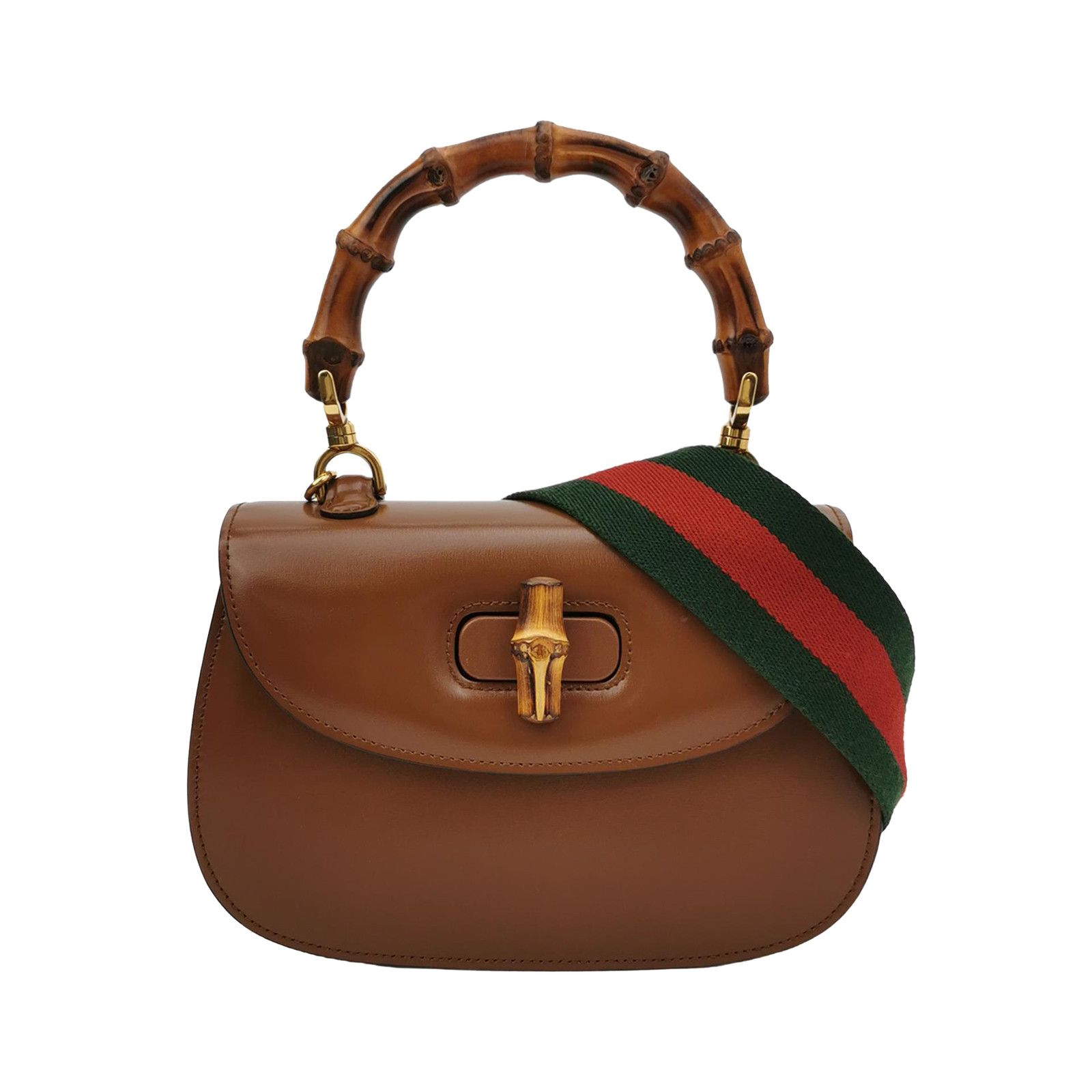 Gucci Gucci Classic Bamboo Leather Handle Bag One Size Size ONE SIZE - 1 Thumbnail