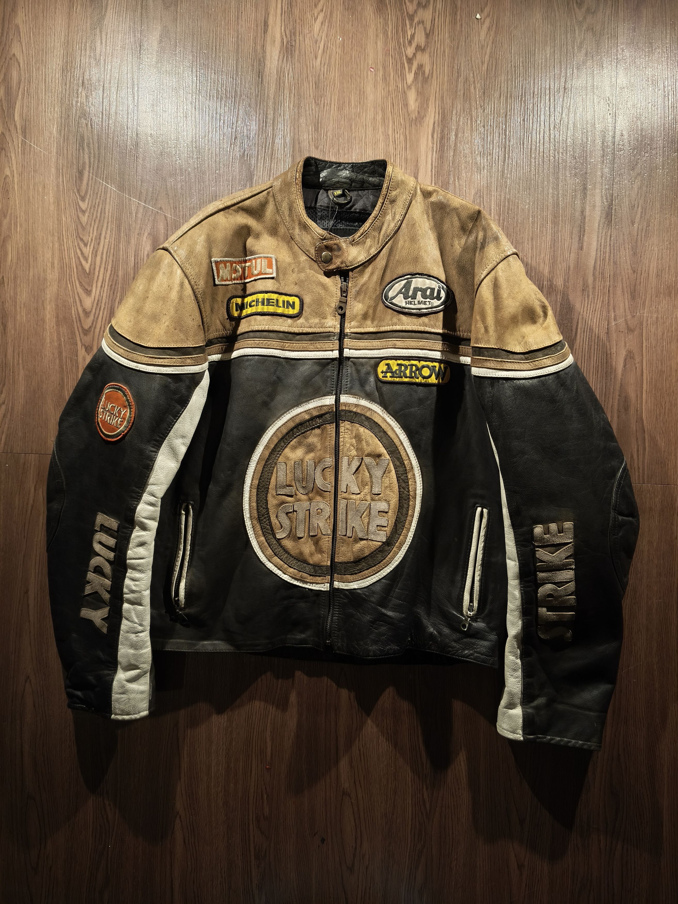 Other Vintage Lucky Strike MOTO Racing Leather Jacket Size US XL / EU 56 / 4 - 1 Thumbnail