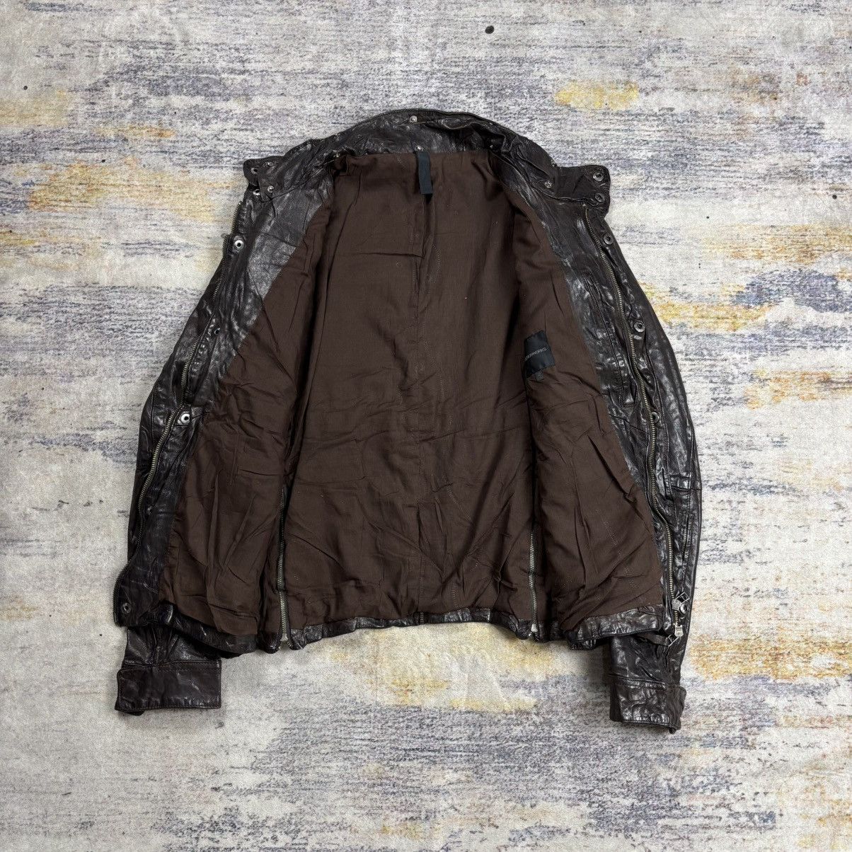 Isamu Katayama Backlash Designworks wrinkled leather jacket double zipper Size US M / EU 48-50 / 2 - 10 Thumbnail
