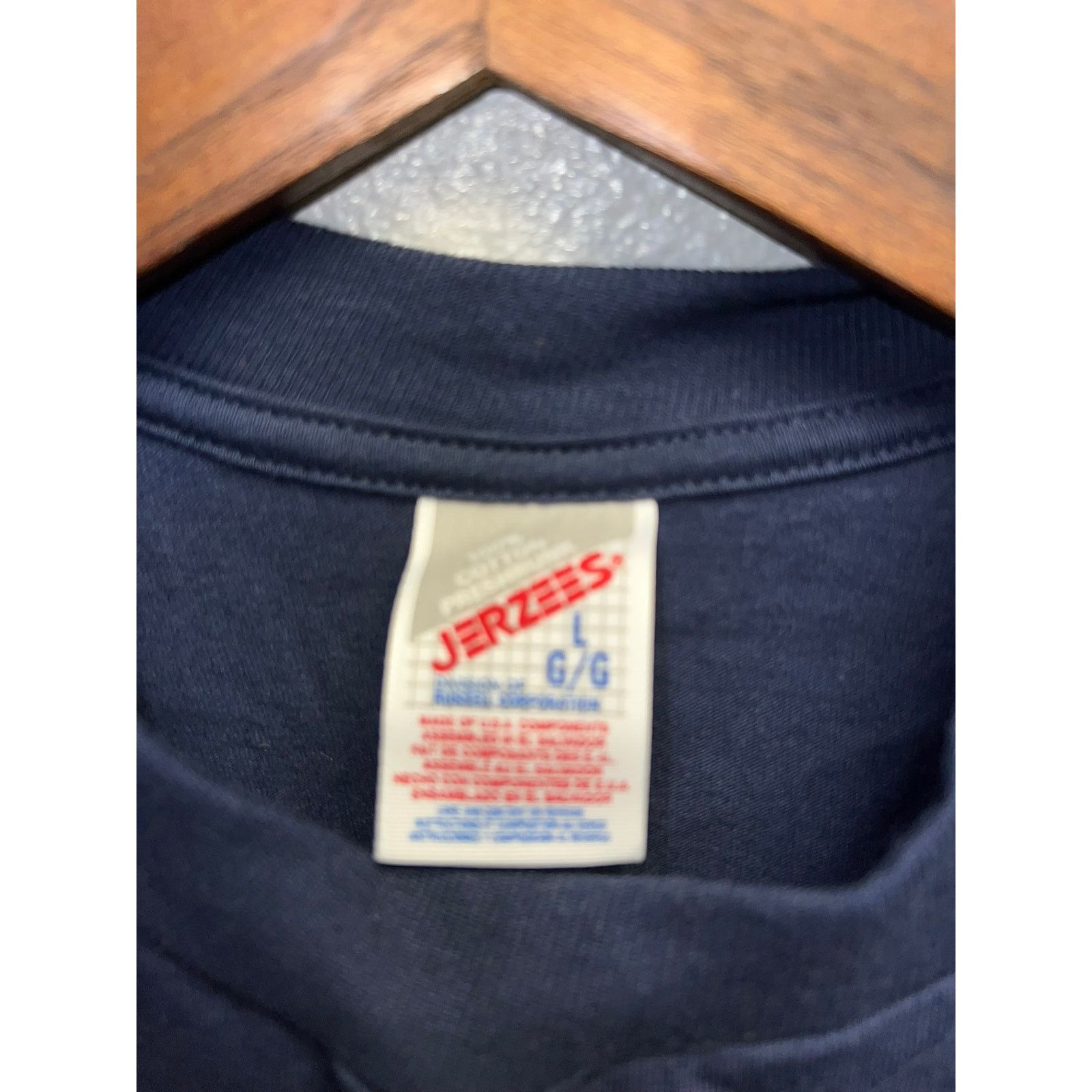 Jerzees 90s Vintage Dark Blue Blank Shirt Jerzees USA Made L Large Size US L / EU 52-54 / 3 - 4 Thumbnail