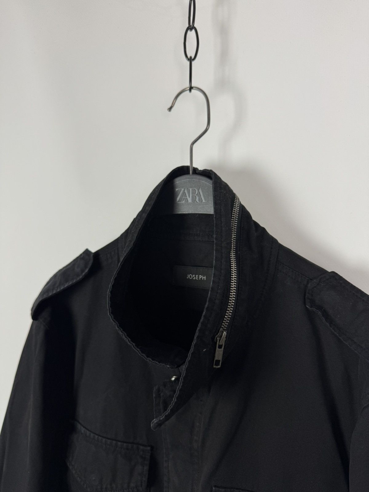 Joseph Joseph Washed Cotton Military Style Black Jacket Size US M / EU 48-50 / 2 - 7 Thumbnail