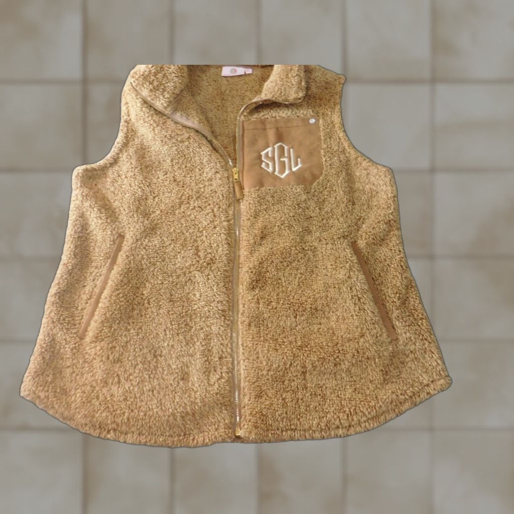 Vintage Marley Lilly Womens XL Brown Quilted Sherpa Zip Vest Casual Designer Outdoor Full Zip Modern Classic Size XL / US 12-14 / IT 48-50 - 1 Thumbnail
