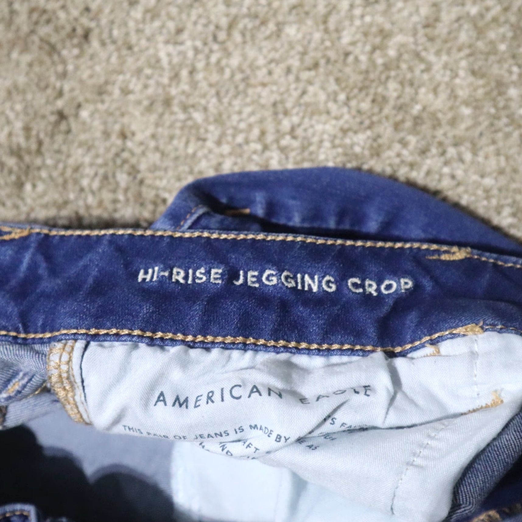 American Eagle Outfitters American Eagle Outfitters Jeans Jegging 14 Blue Denim High Rise 360 Super Stretch 14R Women Mens Size 36" / US 14 / IT 50 - 3 Thumbnail