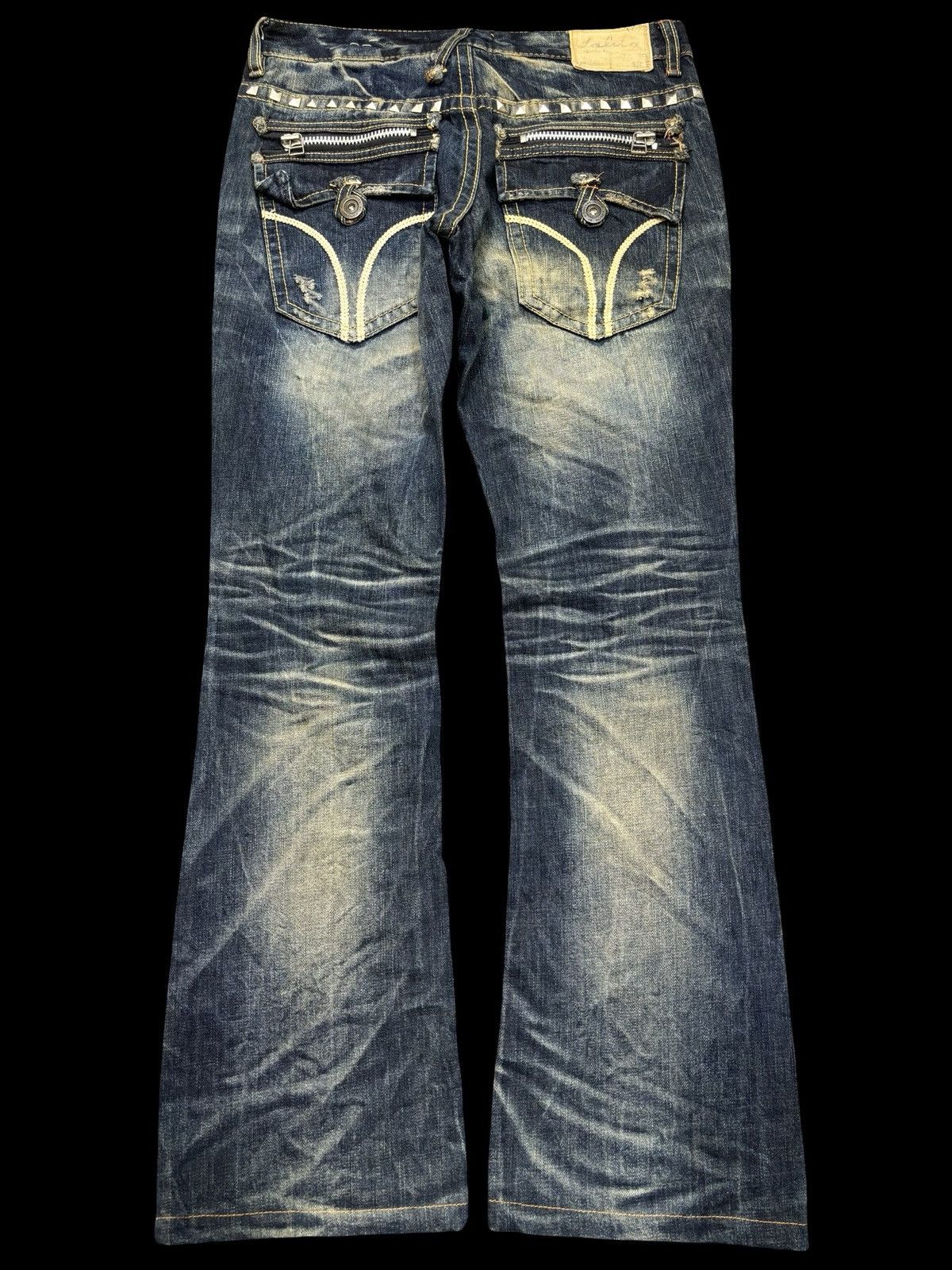 Seditionaries 💥Flare💥Lolita Mud Stone Wash Style Flare Spiky Denim F648 Size US 32 / EU 48 - 2 Thumbnail