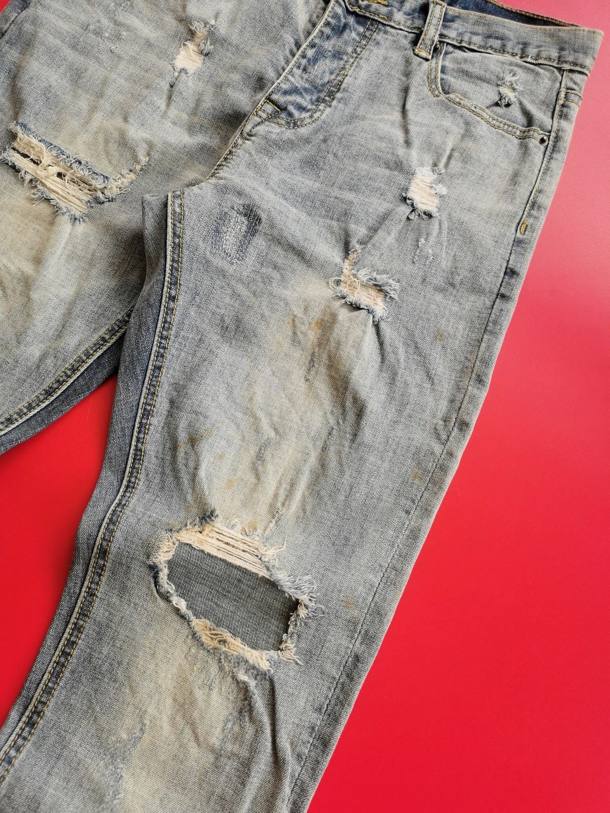 Seditionaries Dress Volume Korea Distressed Punk Zipper Mud Jeans Size US 31 - 3 Thumbnail