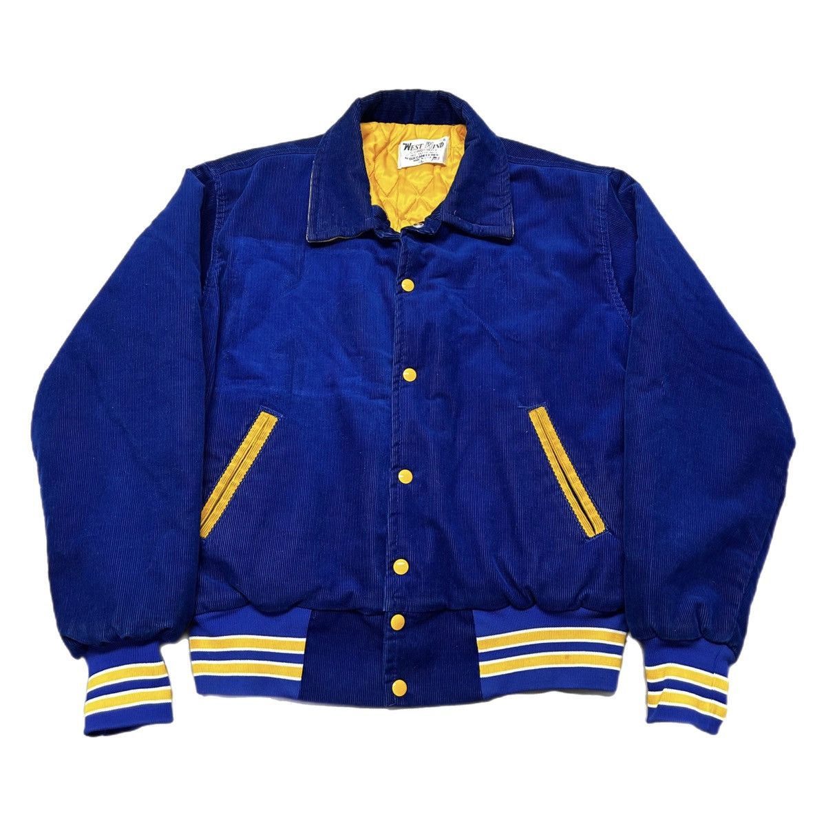 Vintage VTG West Wind Corduroy School Varsity Jacket Chain Stitched Size US L / EU 52-54 / 3 - 3 Thumbnail
