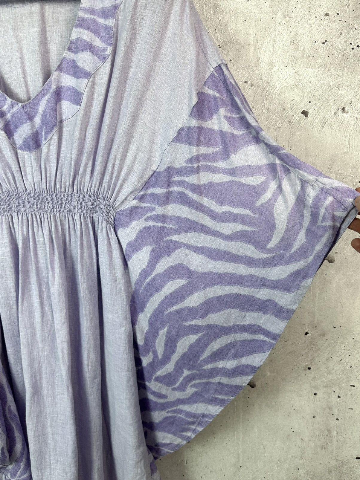 120% Lino 120% Lino Purple Oversized V-neck Poncho Dress Size M / US 6-8 / IT 42-44 - 5 Thumbnail