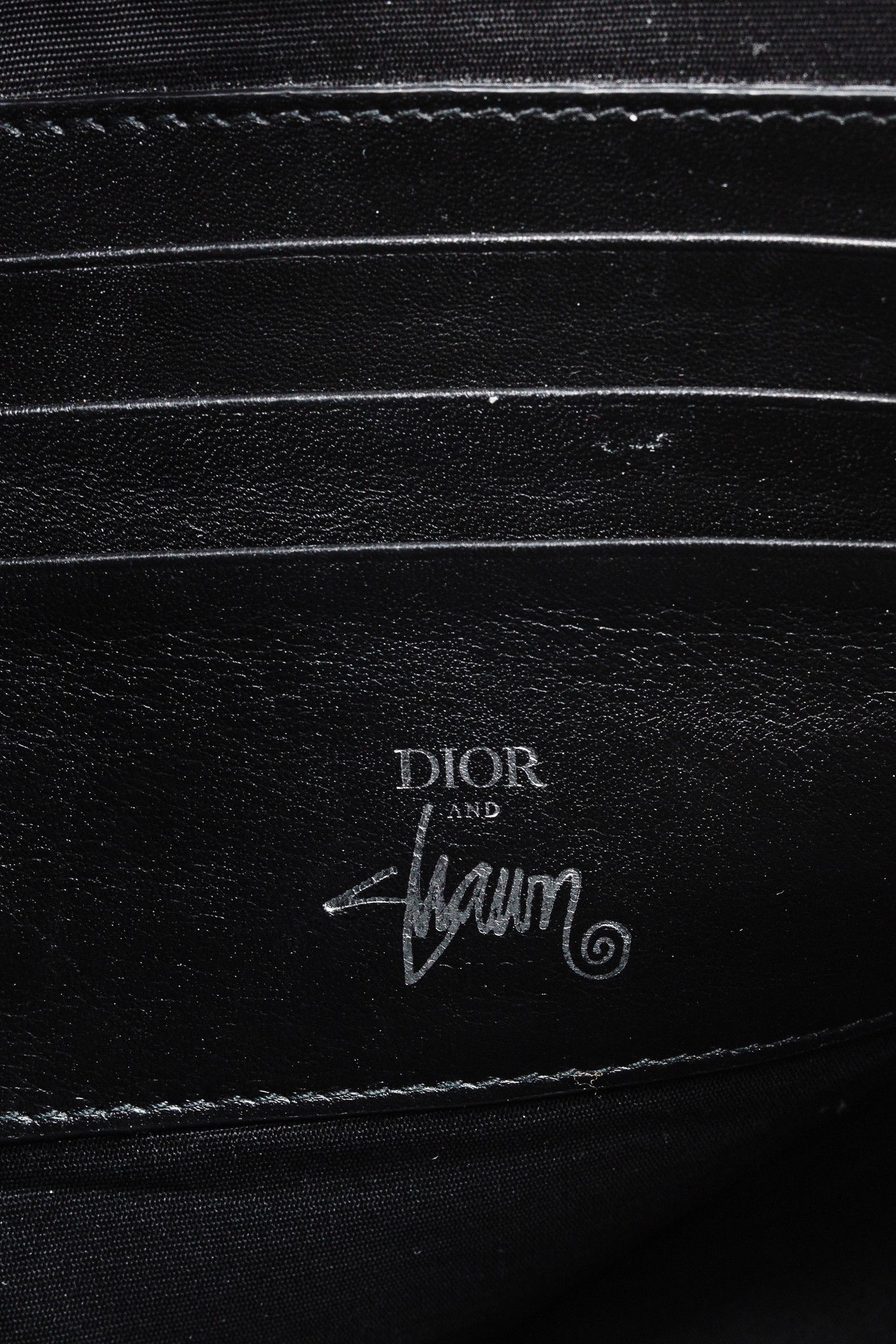 Dior × Stussy Dior X Shawn Stussy AW/20 Black Pebbled Leather Large Clutch Size ONE SIZE - 9 Thumbnail