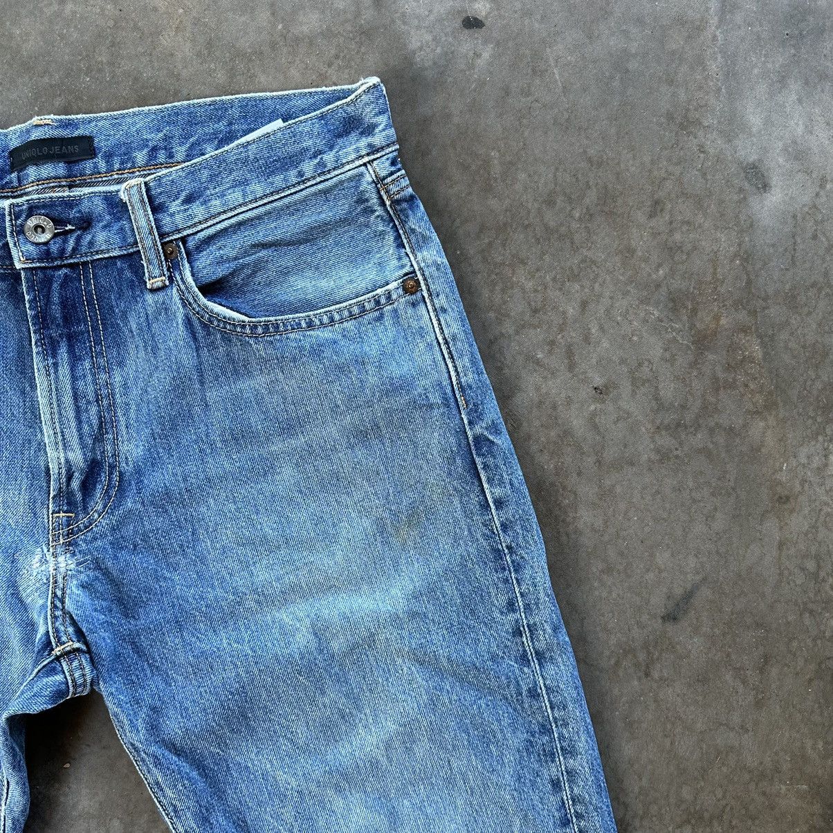 Japanese Brand Vintage Japanese Distressed Faded Denim Jean Pant W34 Size US 34 / EU 50 - 4 Thumbnail