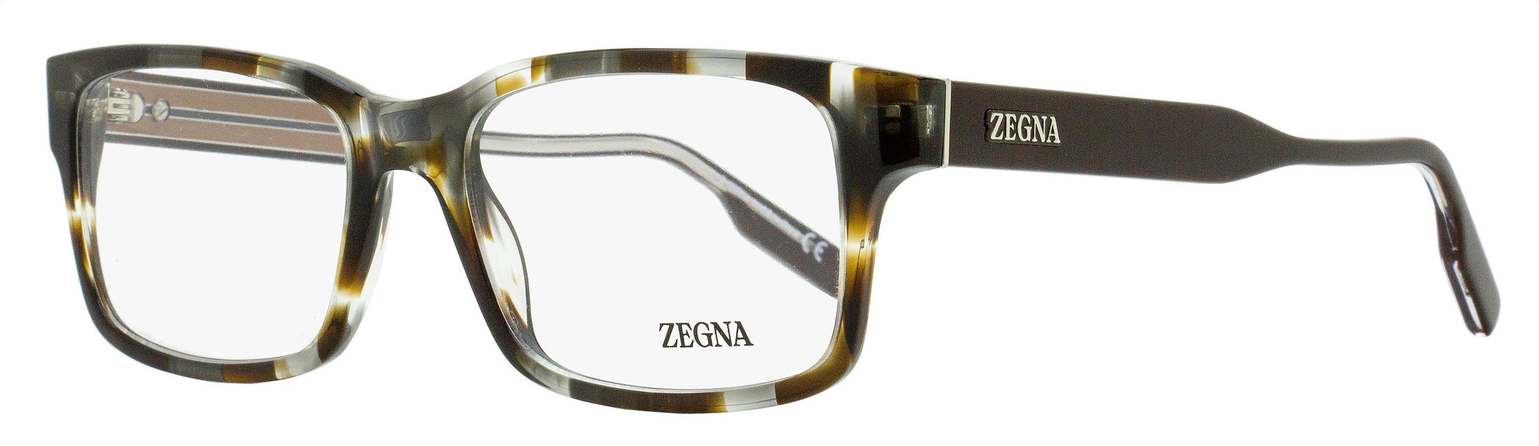 Zegna Soft Rectangular Eyeglasses EZ5254 020 Gray Havana 54m