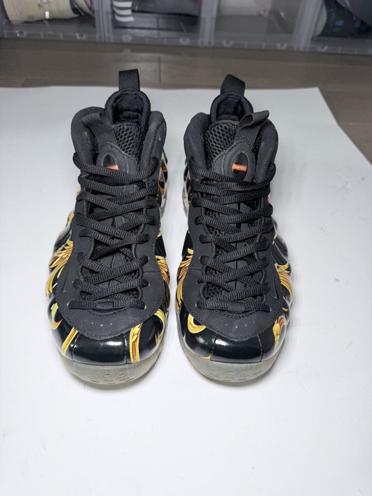 Nike × Supreme Supreme x Nike Air Foamposite One SP Black 652792 001 Size US 8.5 / EU 41-42 - 4 Thumbnail