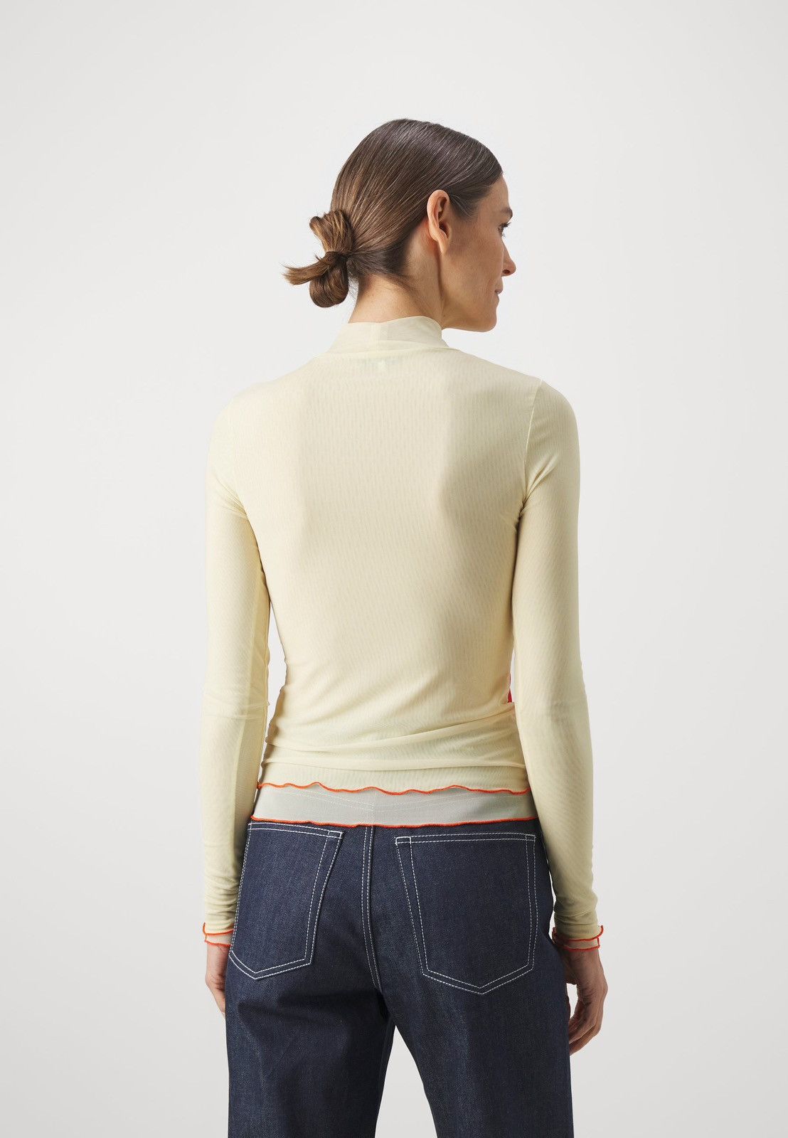 Sunnei !DS! SS23 Sunnei Heart And Hands Mesh Yellow Turtleneck Size S / US 4 / IT 40 - 4 Thumbnail