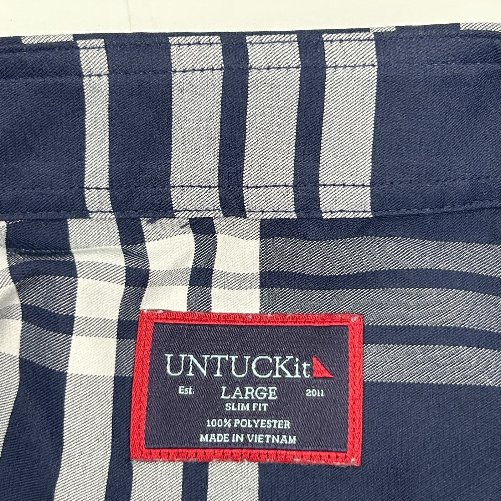 UNTUCKit UNTUCKit Delucca Slim Fit Button Front Shirt Blue L Large Size US L / EU 52-54 / 3 - 6 Thumbnail