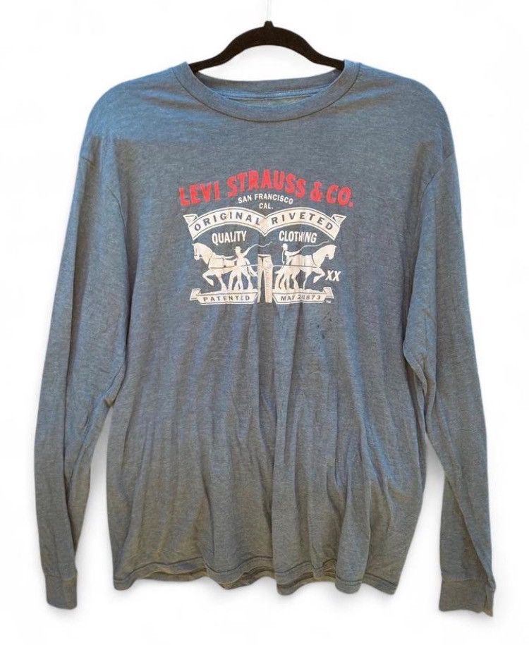 Levi's Levi's Blue Graphic Long Sleeve Tee Size US L / EU 52-54 / 3 - 1 Thumbnail