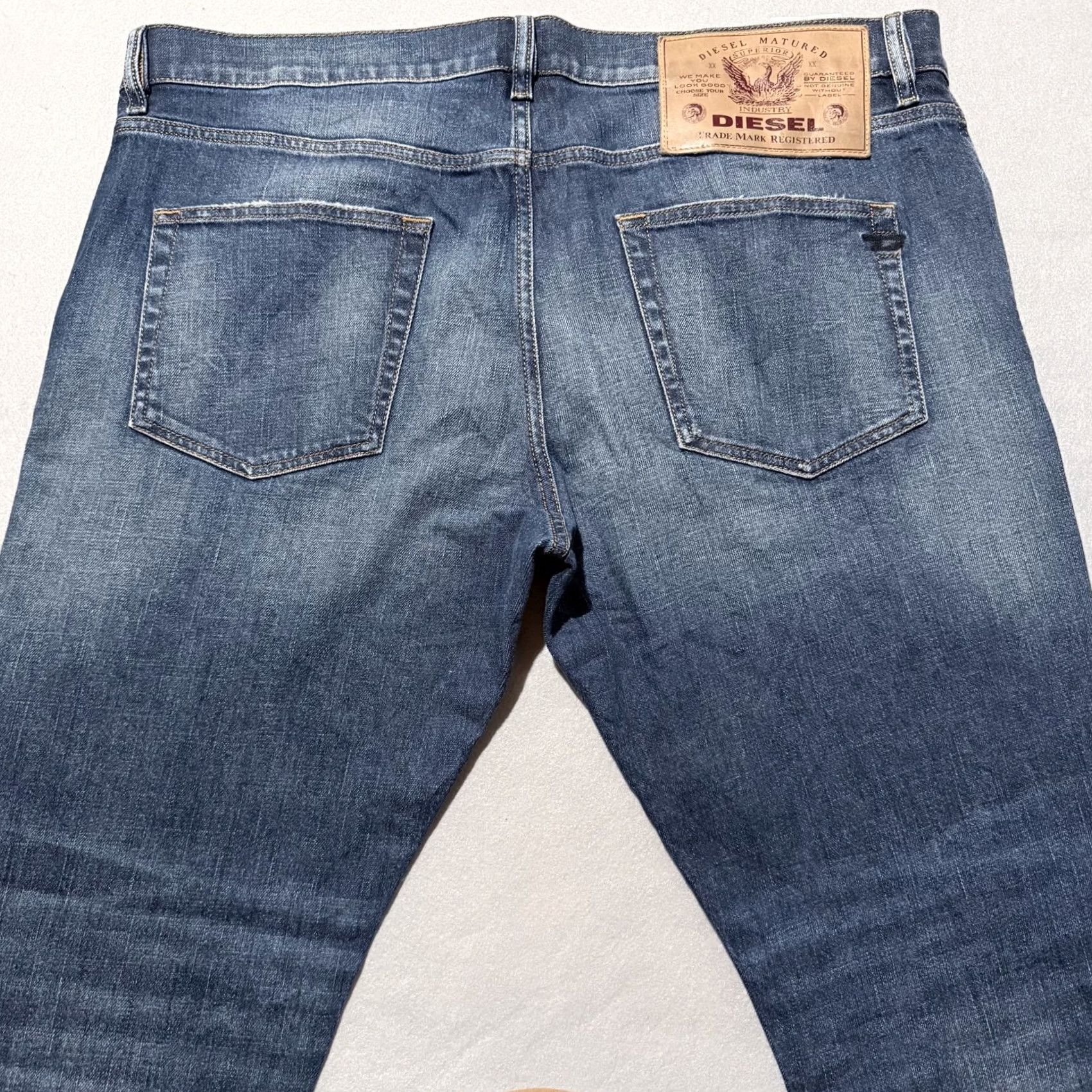 Diesel Diesel Jeans Mens Blue Denim Stretch Mid Rise Slim Fit Straight - 40x31 - D-Strukt - 5-Pocket Design - Button Zip - City Classic Size US 40 / EU 56 - 4 Thumbnail