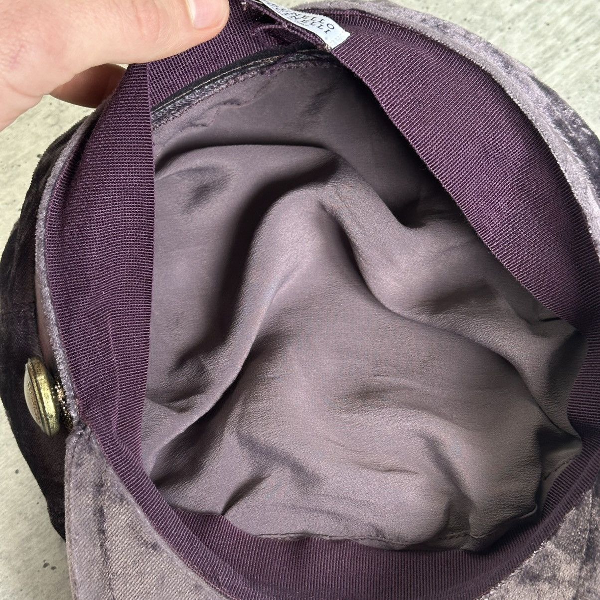Brunello Cucinelli Brunello Cucinelli Velvet Shimmer Newsboy Hat Purple Women’s Size ONE SIZE - 12 Thumbnail