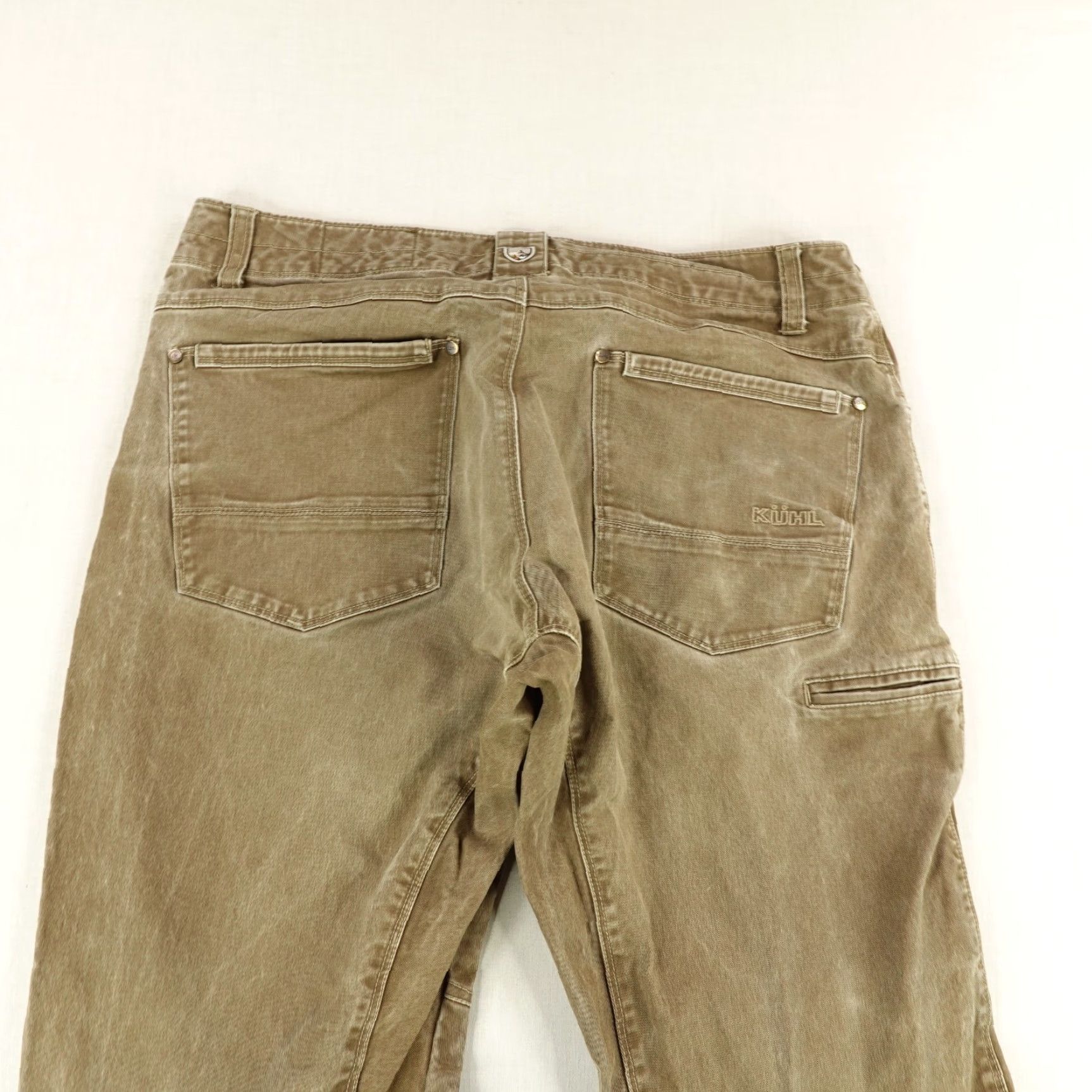 Vintage VINTAGE Kuhl Rydr Pants Mens Size 36x30 Carpenter Utility Workwear Brown Canvas Stretch Size US 31 - 5 Thumbnail
