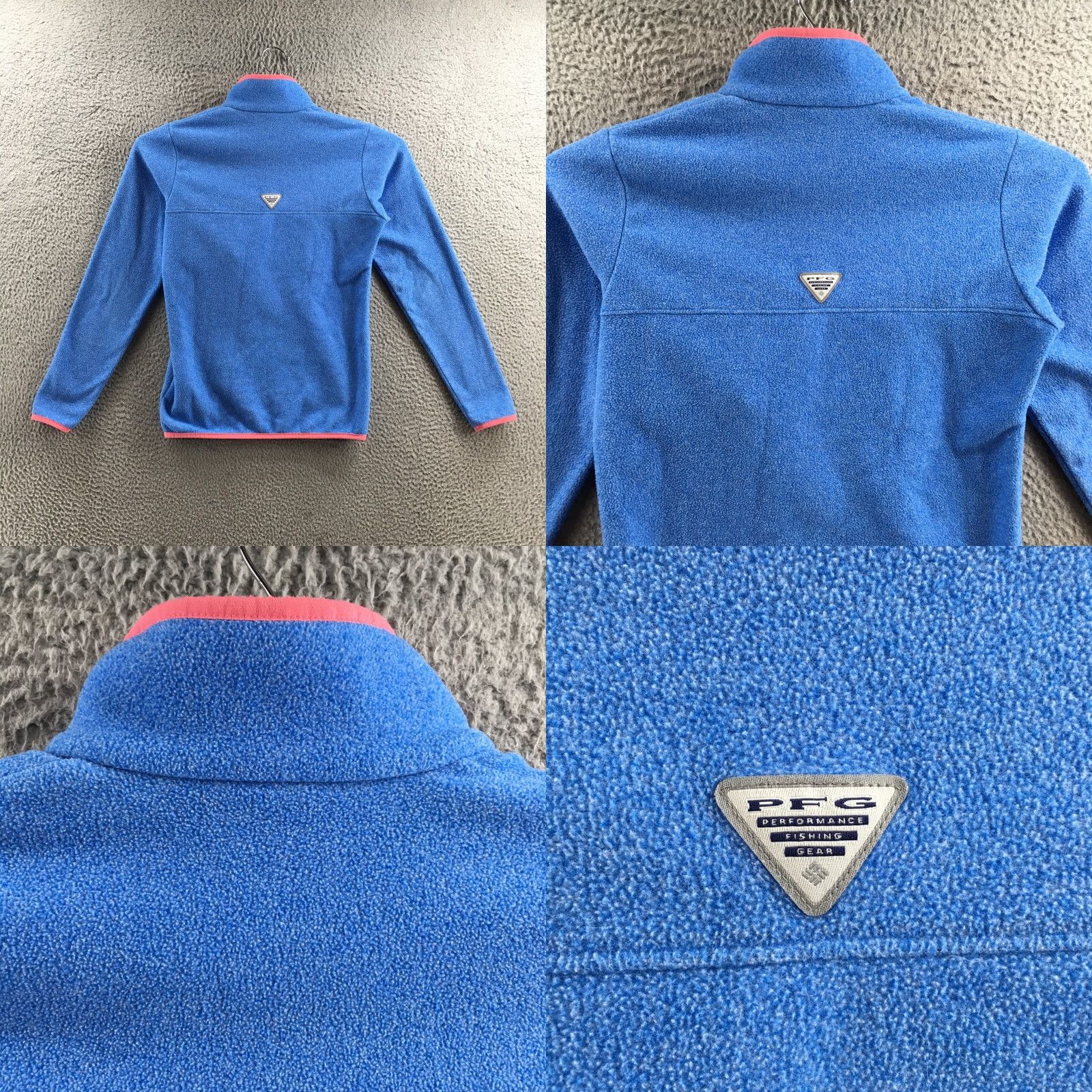 Vintage Columbia PFG Sweater Womens XS Blue Pink Trim Fleece Pullover Quarter Snap Size XS / US 0-2 / IT 36-38 - 8 Thumbnail
