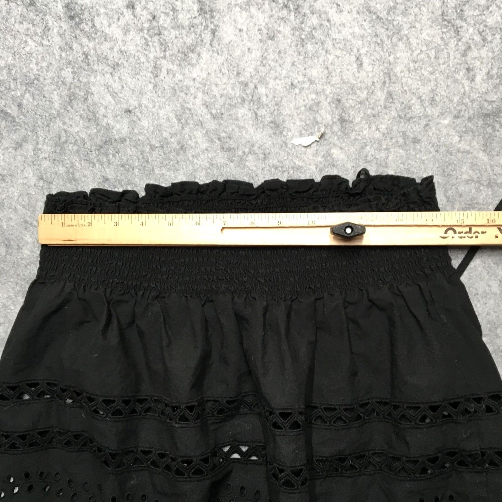 Madewell Madewell Skirt Womens M Black Eyelet Lace Mini Boho Elastic Waist Summer Size 32" / US 10 / IT 46 - 6 Thumbnail
