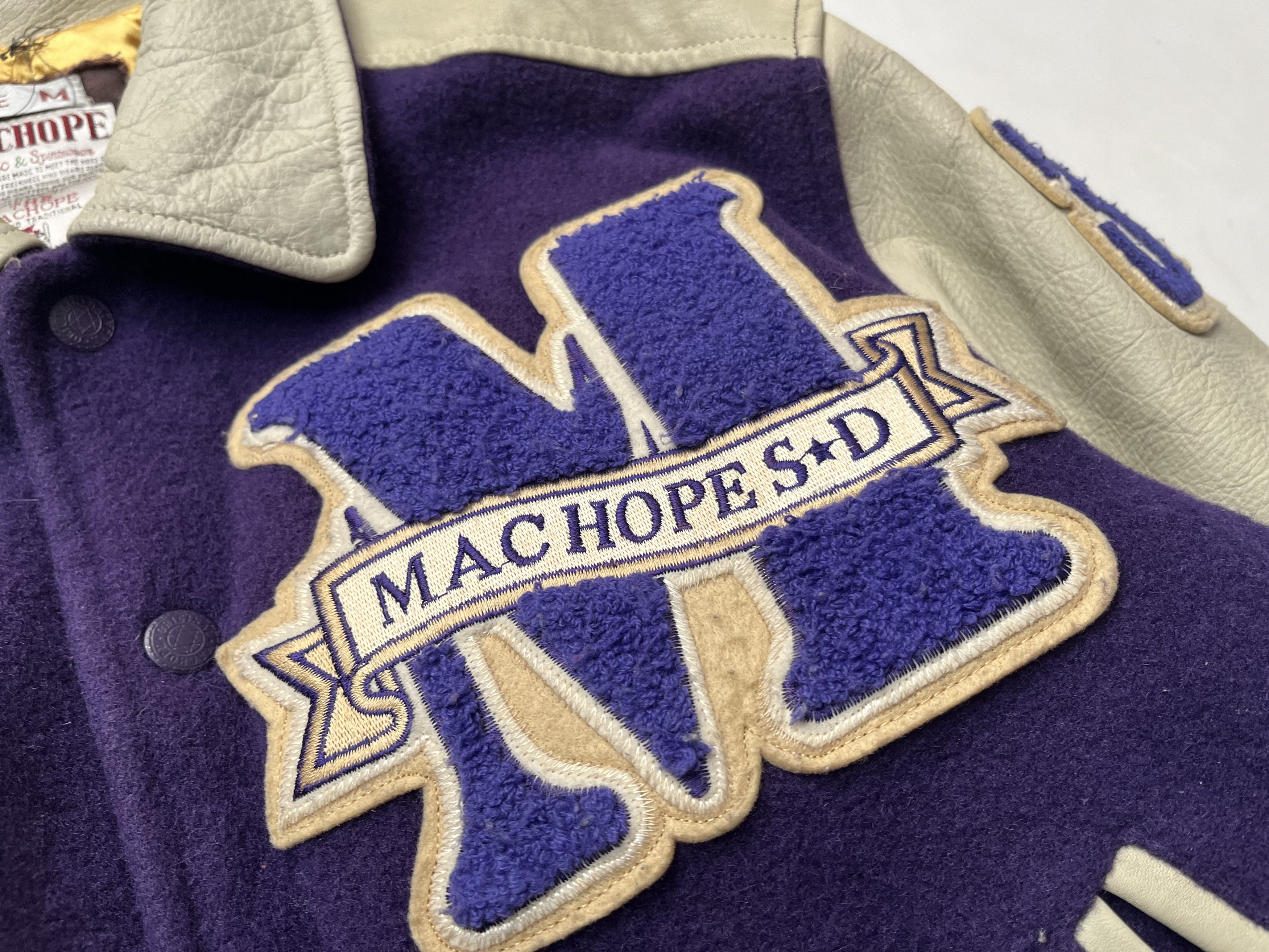 Vintage Machopes Bullet Last Dead Heat Leather Varsity Jacket Size US M / EU 48-50 / 2 - 6 Thumbnail