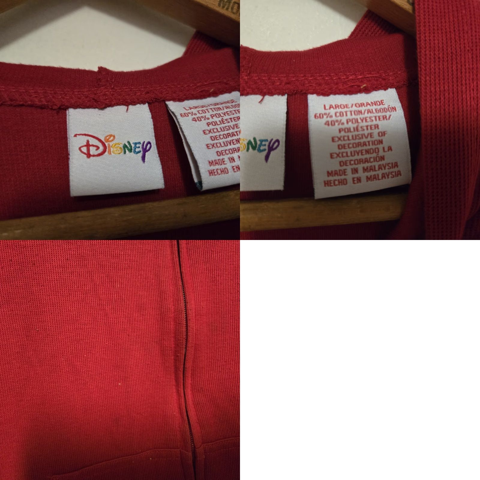 Disney **VINTAGE Disney Mickey Mouse Red Full-Zip Fleece Hoodie Women's Large** User: Vintage Disney Mickey Mouse Red Full-Zip Fleece Hoodie Women's Large Size L / US 10 / IT 46 - 8 Thumbnail